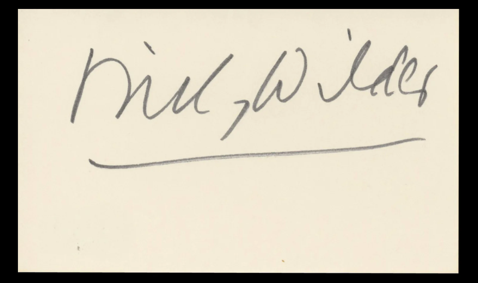 Billy Wilder Some Like It Hot Authentic Signed 3x5 Index Card BAS #BT01221 - Image 2