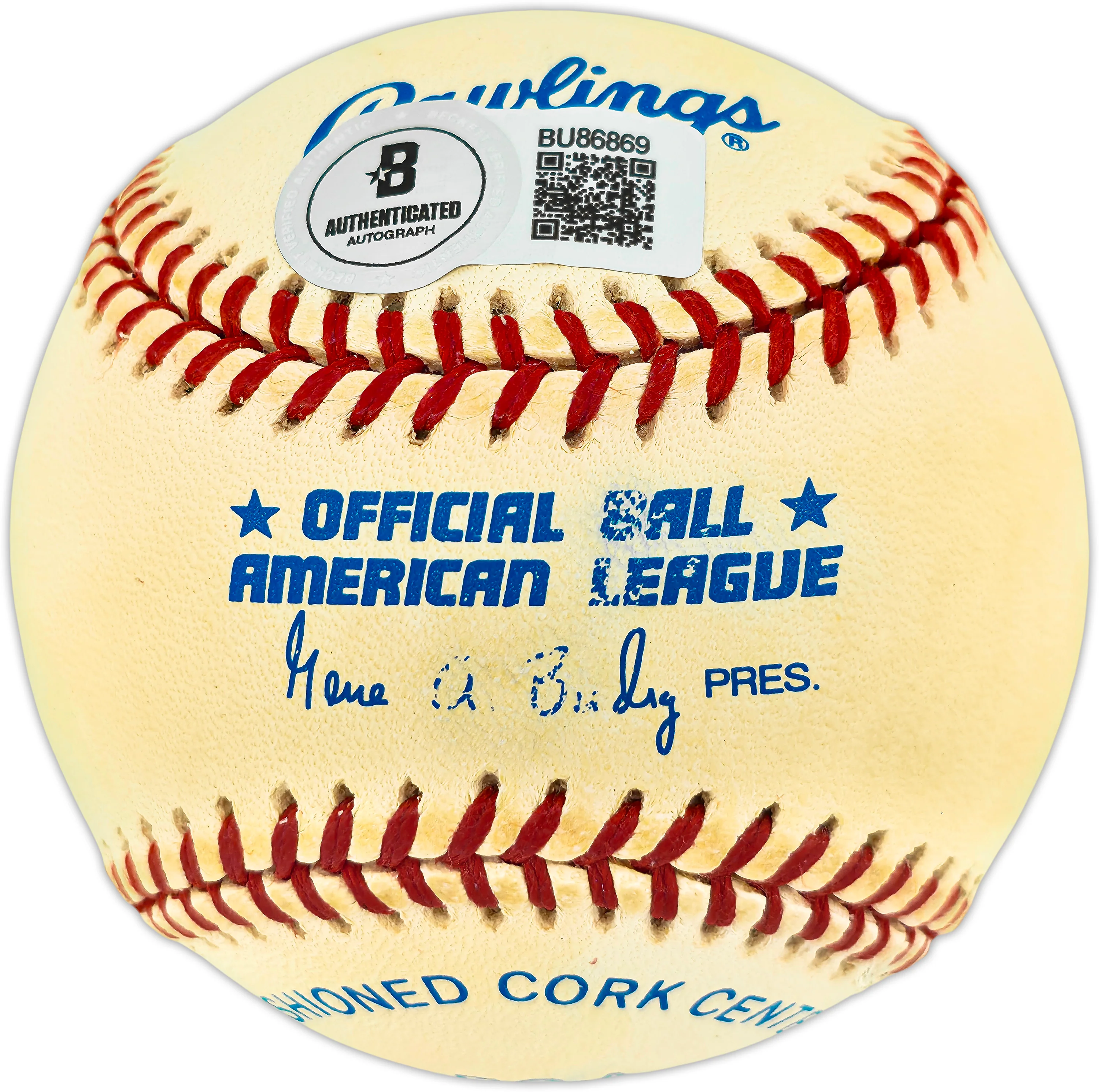 Birdie Tebbetts Autographed Official AL Baseball Boston Red Sox, Detroit Tigers Beckett BAS QR #BU86869 - Image 2