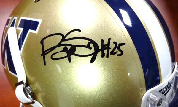 Bishop Sankey Autographed Schutt UW Huskies Full Size Authentic Helmet MCS Holo #40374 - Image 2