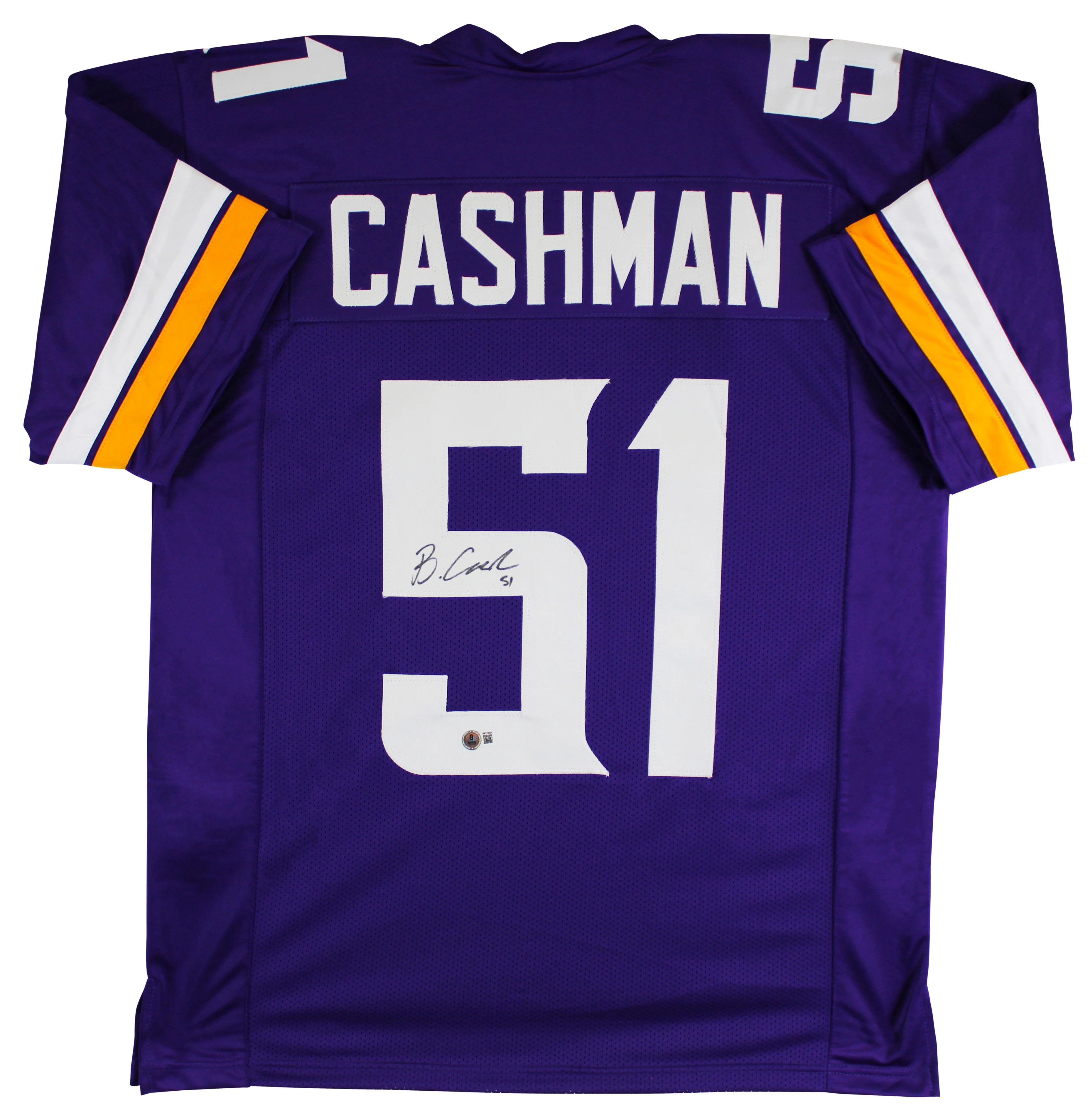 Blake Cashman Authentic Signed Purple Pro Style Jersey Autographed BAS Witnessed - Image 2