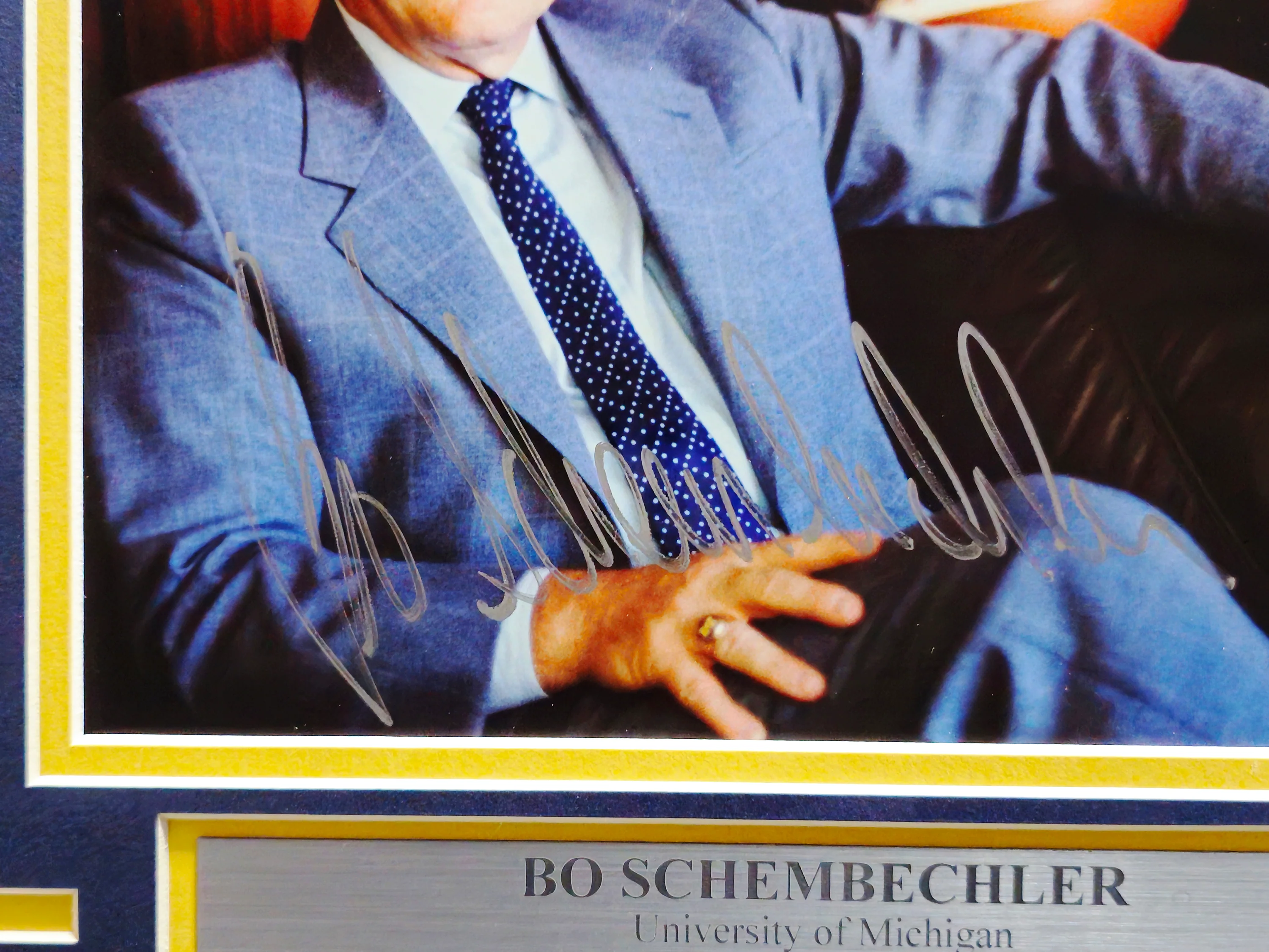 Bo Schembechler Autographed Framed 8x10 Photo Michigan Wolverines Beckett BAS QR #BL93977 - Image 3