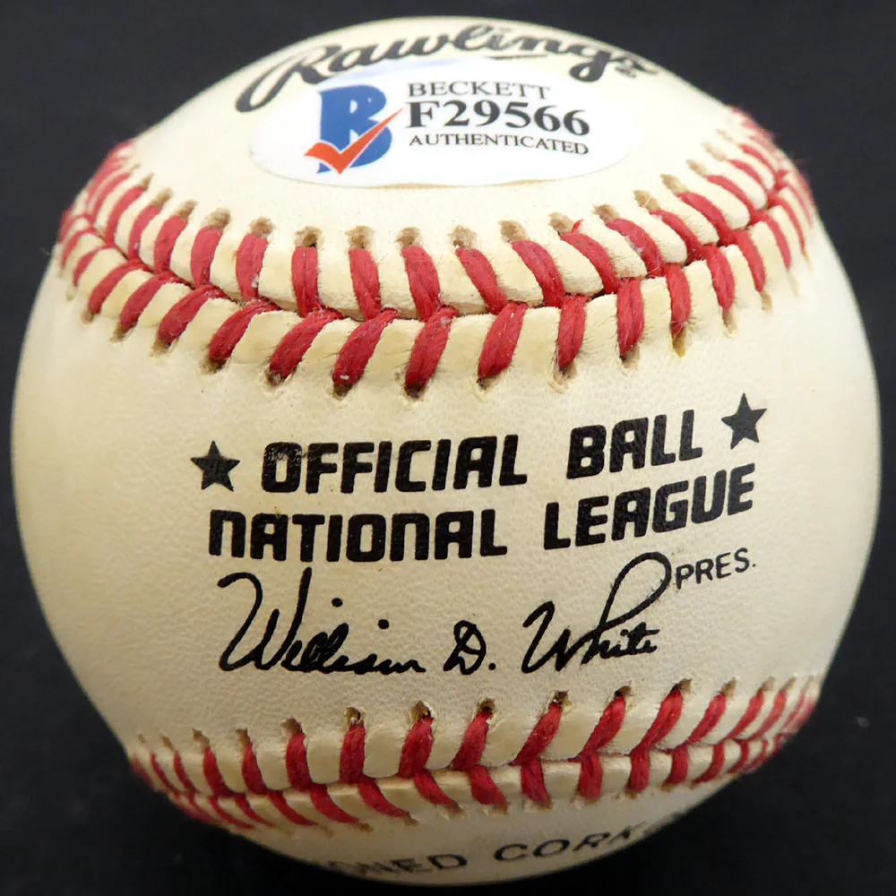 Bob Addis Autographed Official NL Baseball Chicago Cubs Beckett BAS #F29566 - Image 2