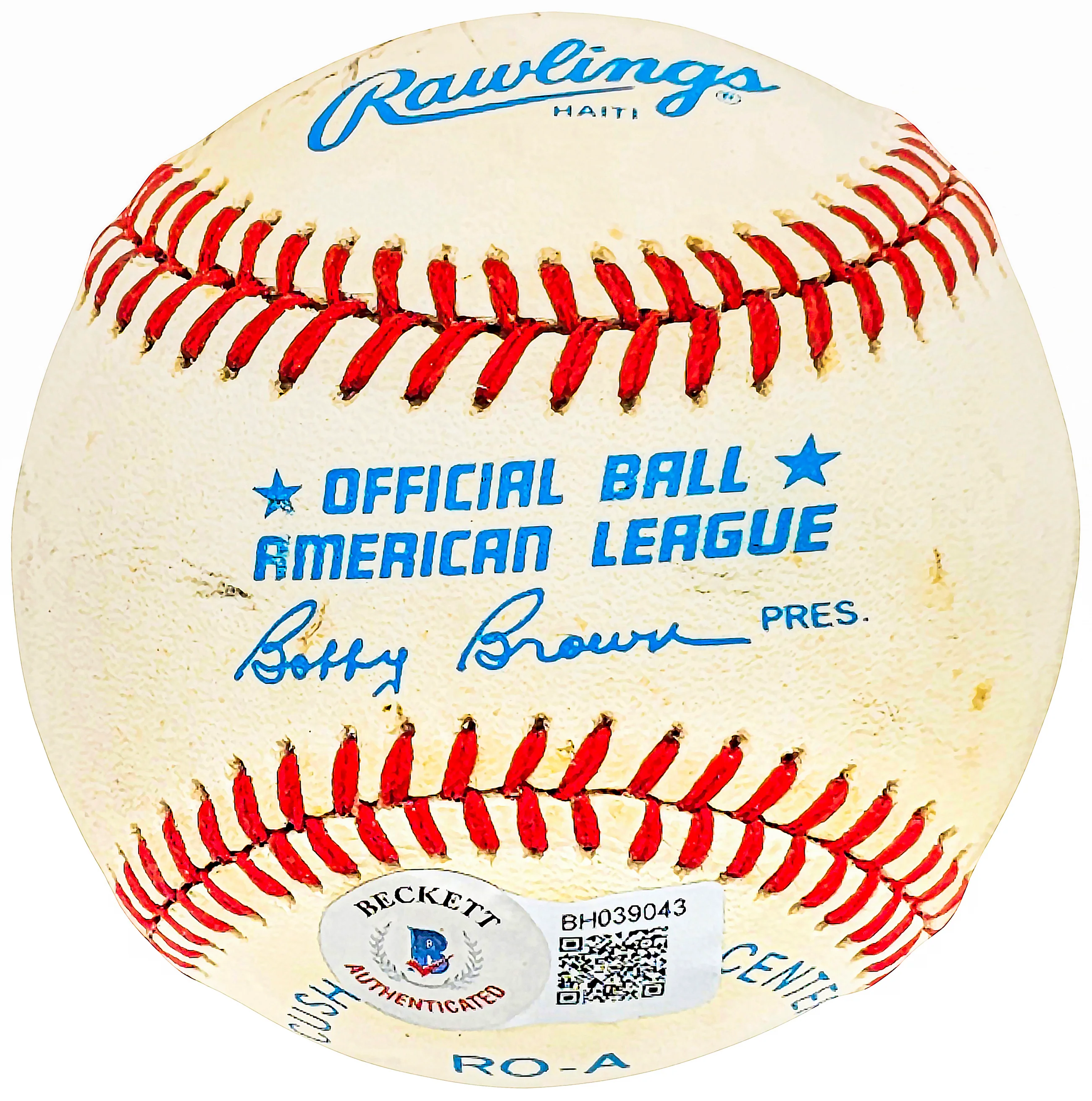 Bob Bailey Autographed Official AL Baseball Boston Red Sox "Best Wishes" Beckett BAS QR #BH039043 - Image 2