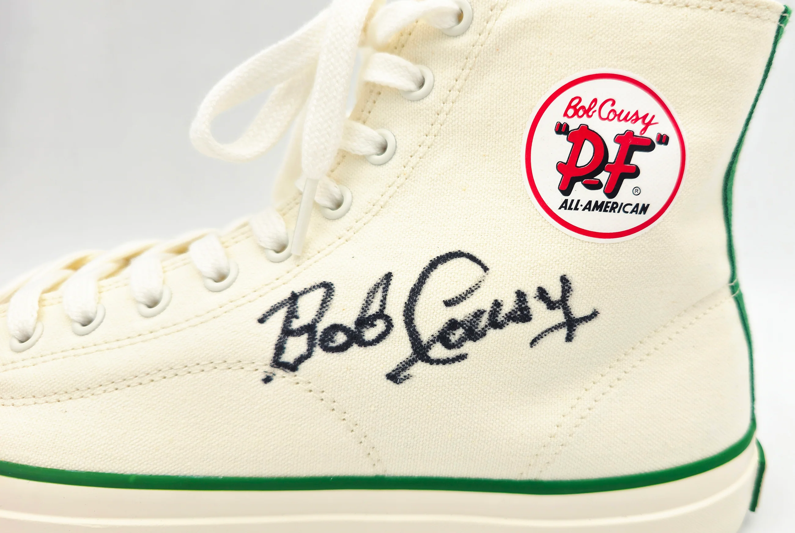 Bob Cousy Autographed White P.F. Flyers All-American HI Cousy Shoes Boston Celtics Size 12 Beckett BAS Witness Stock #236684 - Image 3