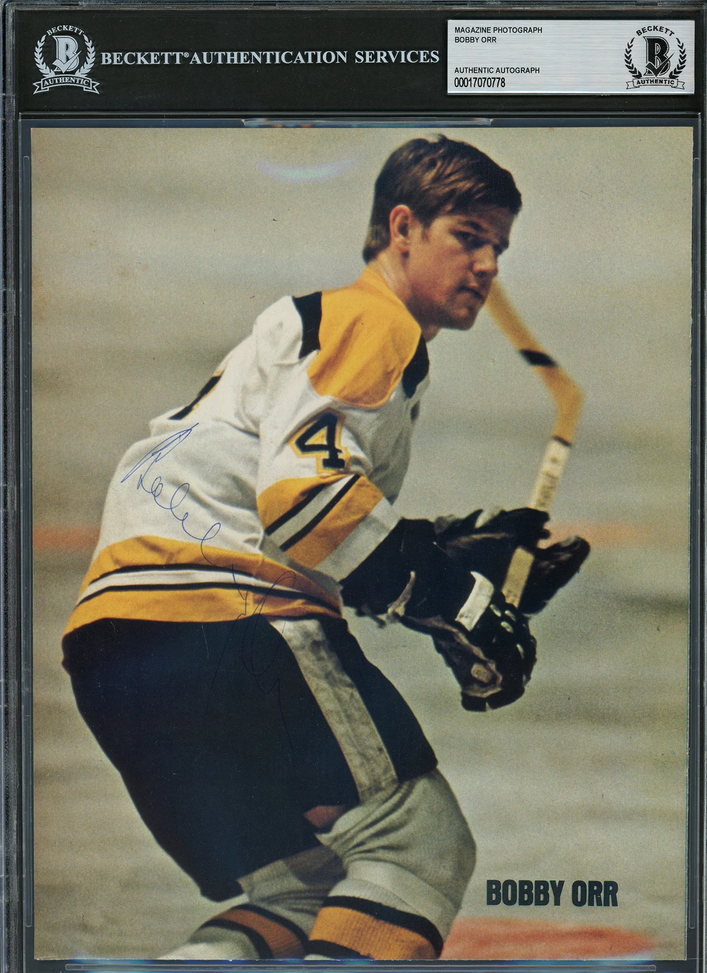 Bobby Orr Autographed 8x10 Magazine Page Photo Boston Bruins Vintage Signature Beckett BAS #17070778 - Image 3