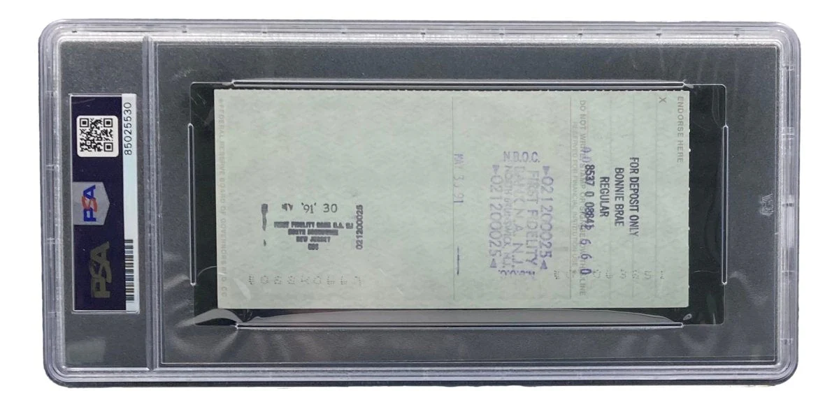 Bobby Thomson New York Giants Signed Bank Check PSA/DNA 85025530 - Image 2
