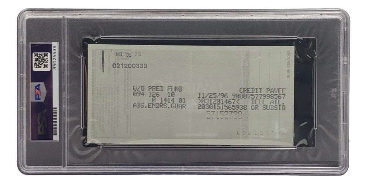 Bobby Thomson New York Giants Signed Bank Check PSA/DNA 85025538 - Image 2