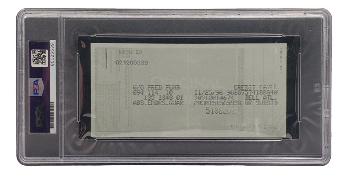 Bobby Thomson New York Giants Signed Bank Check PSA/DNA 85025539 - Image 2