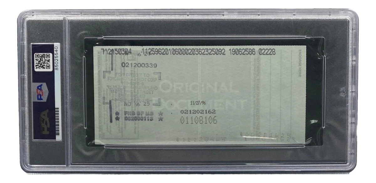 Bobby Thomson New York Giants Signed Bank Check PSA/DNA 85025540 - Image 2