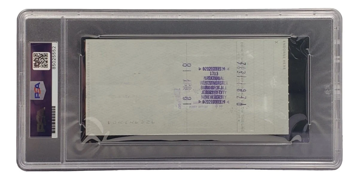 Bobby Thomson New York Giants Signed Bank Check PSA/DNA 85025552 - Image 2