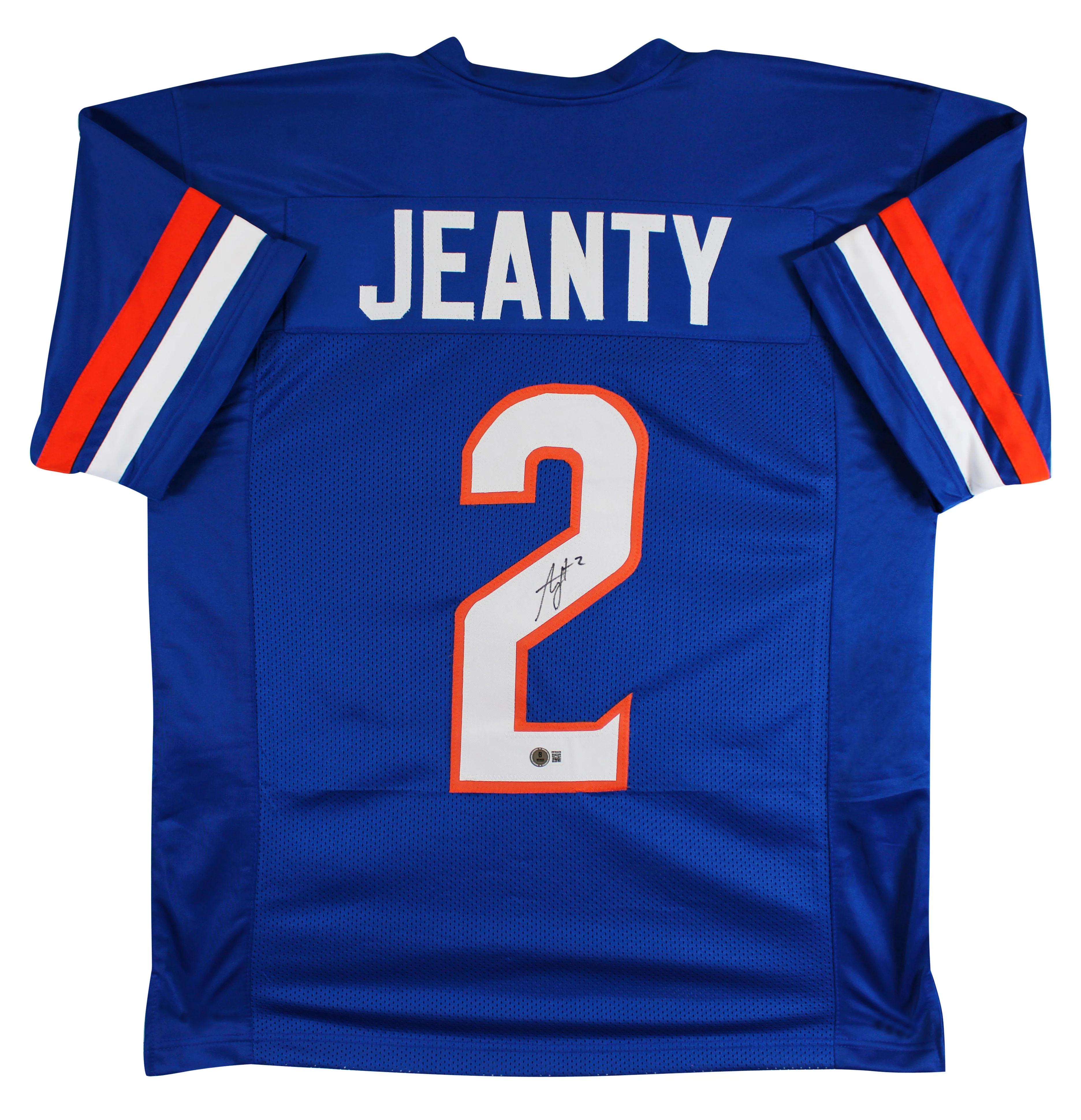 Boise State Ashton Jeanty Authentic Signed Blue Pro Style Jersey BAS Witnessed - Image 2