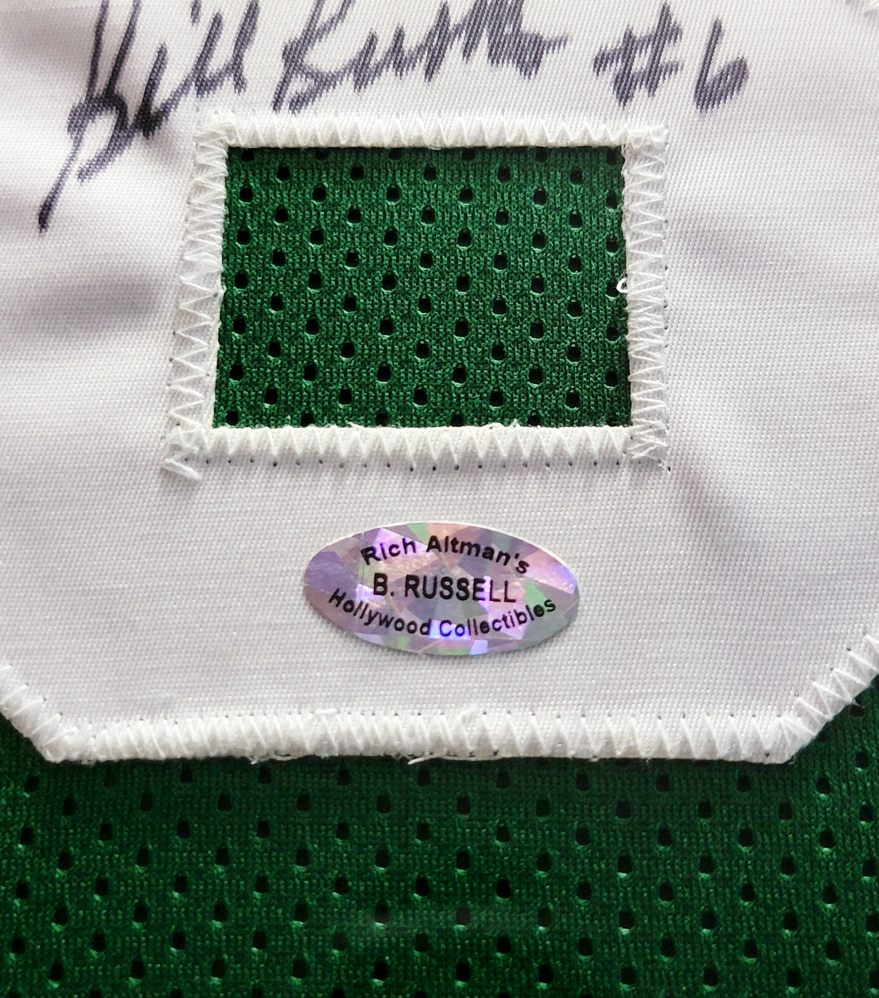 Boston Celtics Bill Russell Autographed Framed Green Jersey JSA Stock #206951 - Image 4