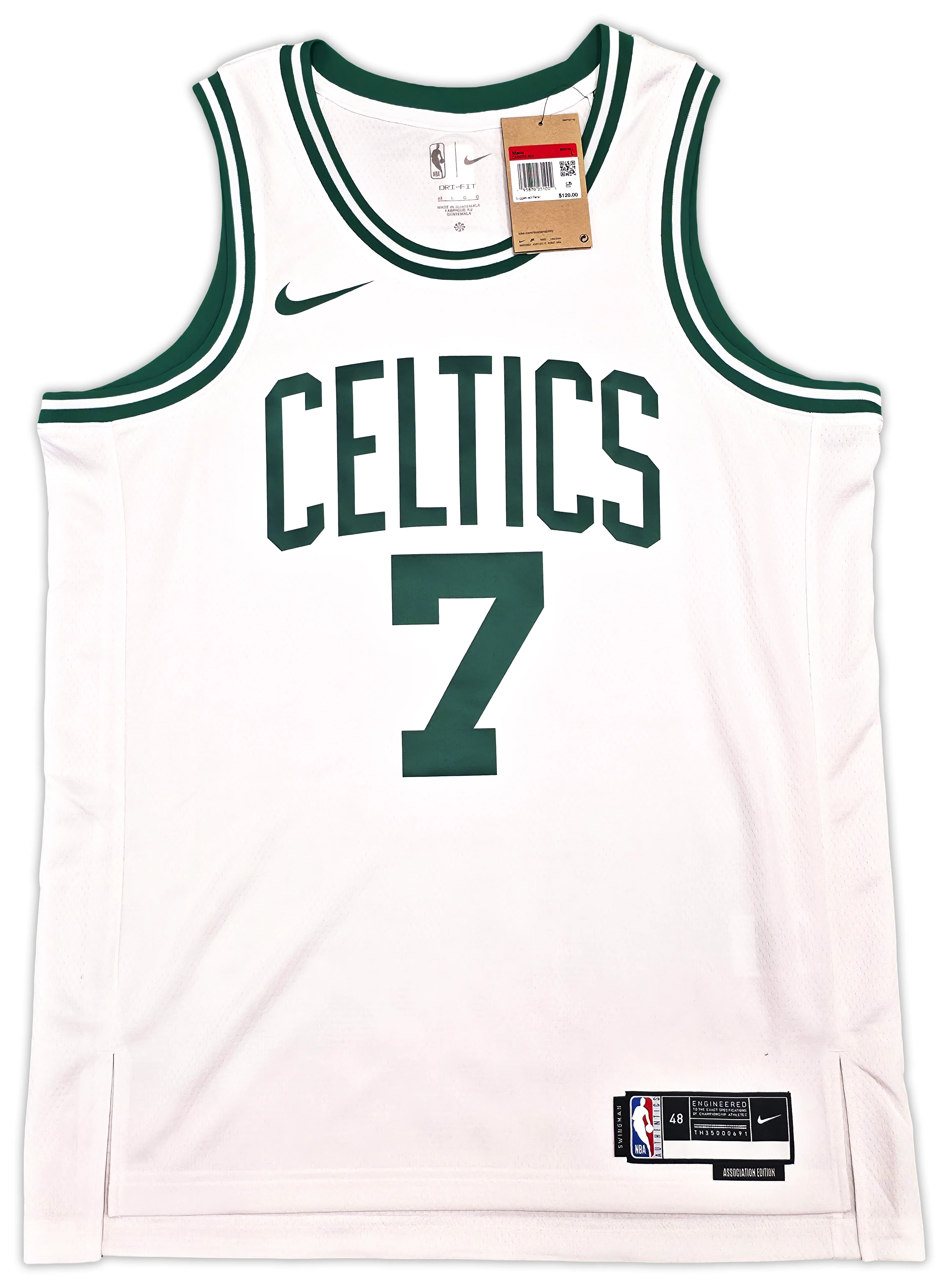 Boston Celtics Jaylen Brown Autographed White Nike Swingman Association Edition Jersey Size 48 Beckett BAS Witness Stock #256845 - Image 4