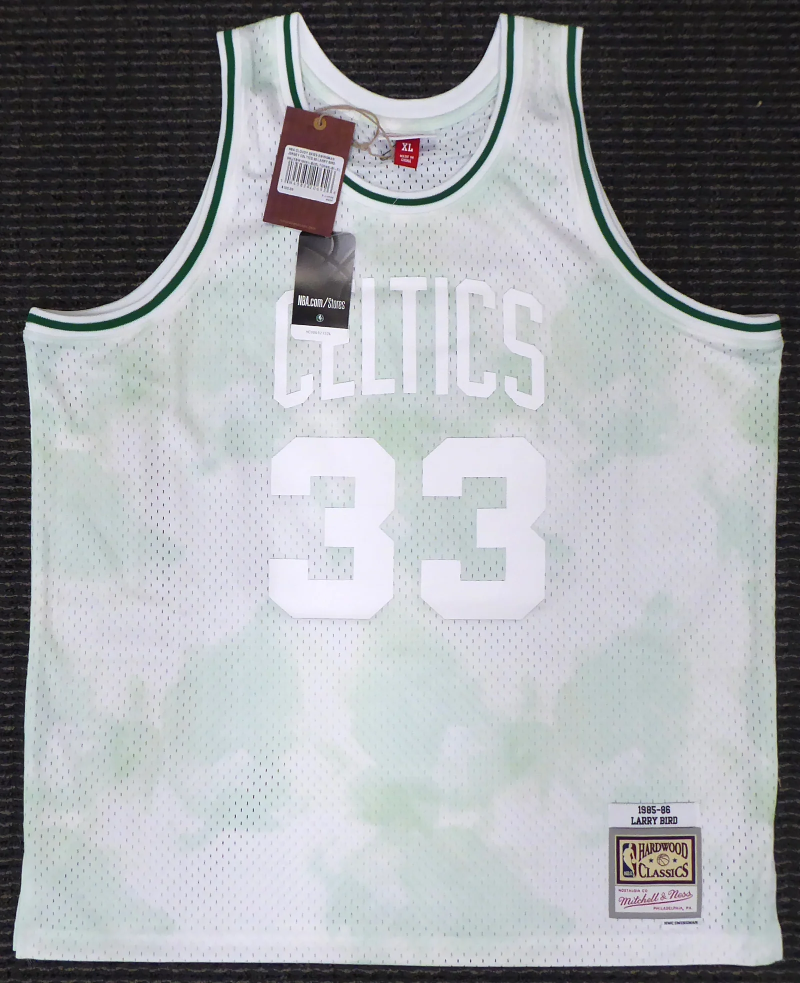 Boston Celtics Larry Bird Autographed Authentic Cloudy Skies Mitchell & Ness Jersey Beckett BAS #WA54260 - Image 4