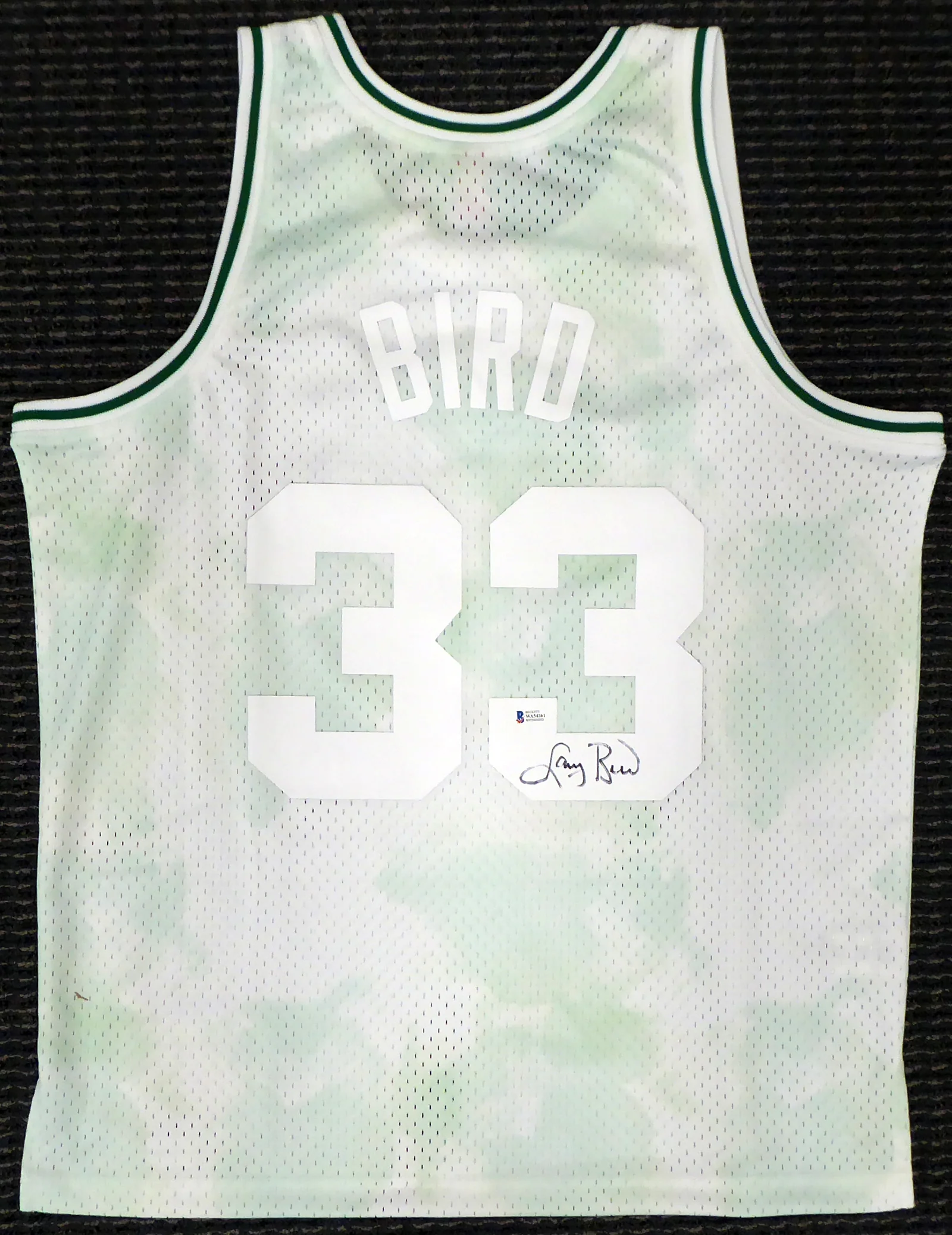 Boston Celtics Larry Bird Autographed Authentic Cloudy Skies Mitchell & Ness Jersey Beckett BAS #WA54261 - Image 2