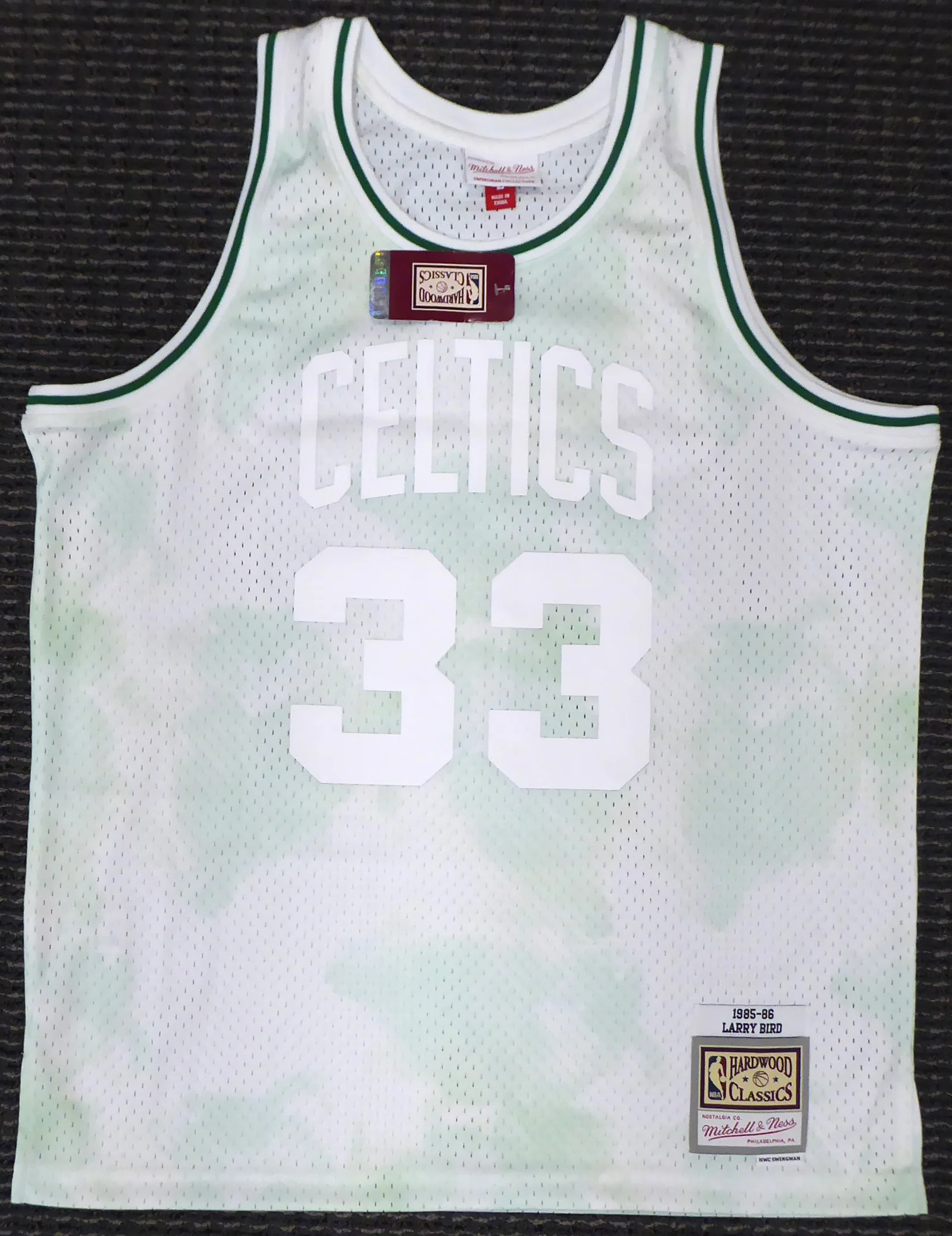 Boston Celtics Larry Bird Autographed Authentic Cloudy Skies Mitchell & Ness Jersey Beckett BAS #WA54261 - Image 4