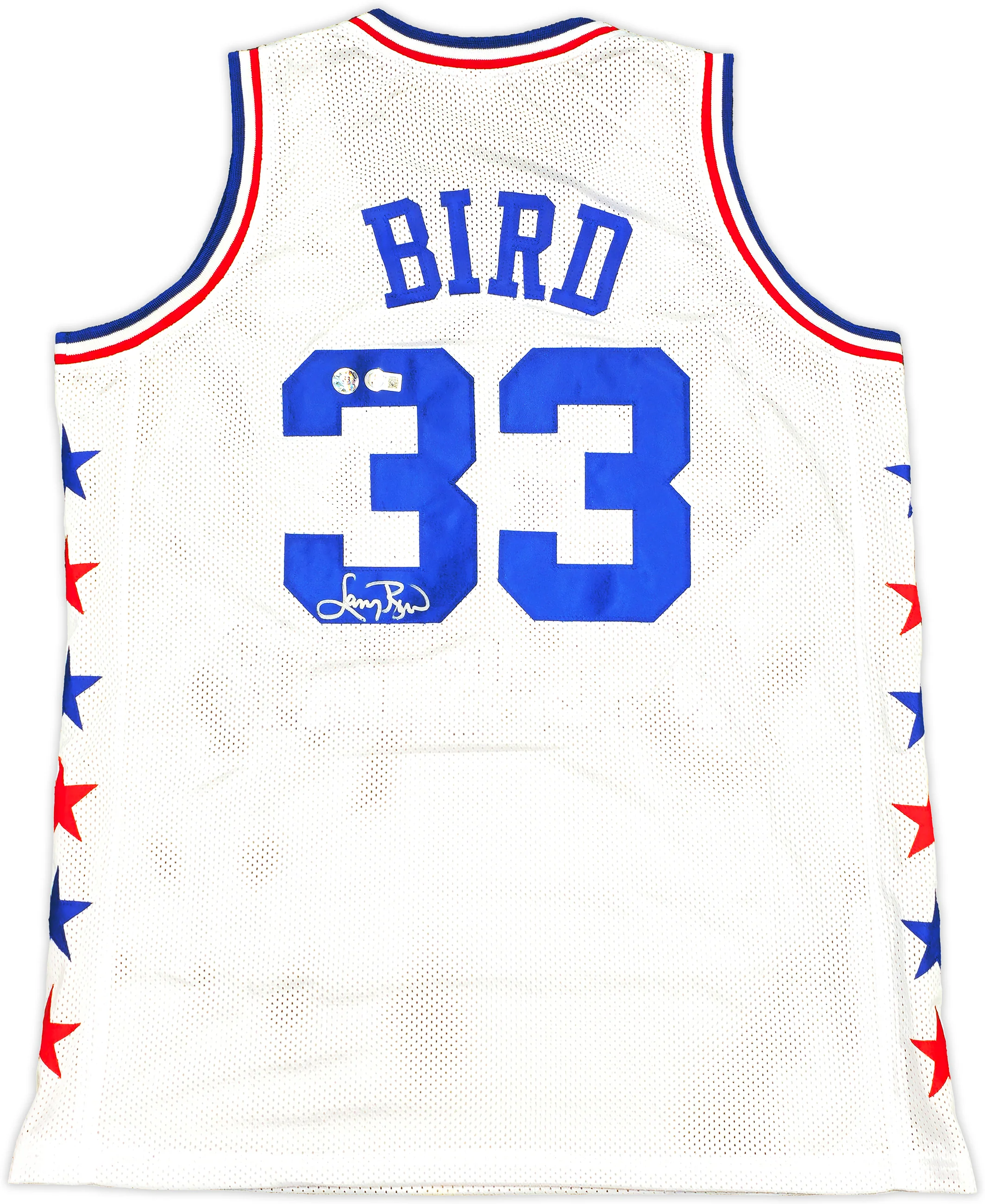 Boston Celtics Larry Bird Autographed White All Star Jersey Beckett BAS Witness Stock #233366 - Image 2