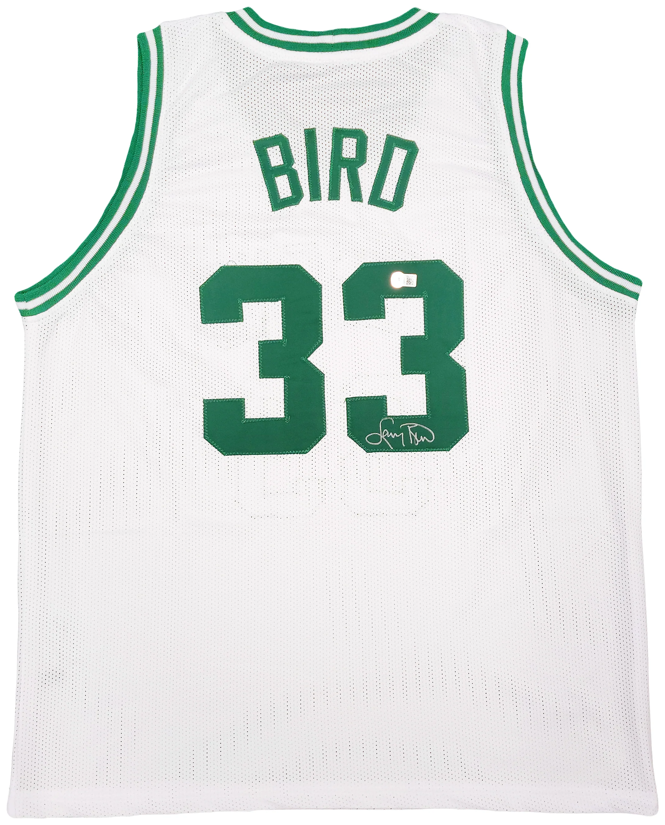 Boston Celtics Larry Bird Autographed White Jersey Beckett BAS Stock #203448 - Image 2