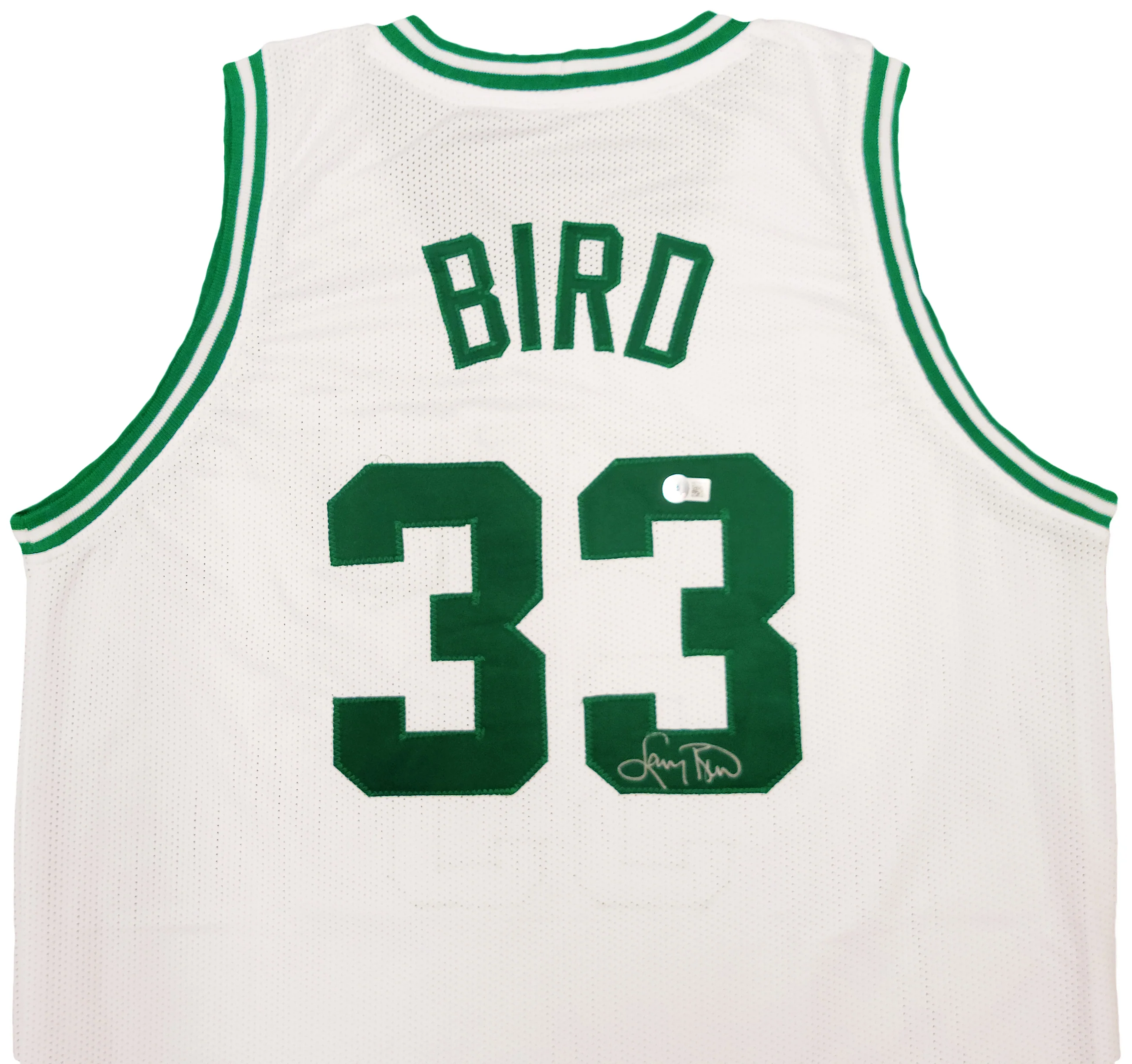 Boston Celtics Larry Bird Autographed White Jersey Beckett BAS Stock #203448 - Image 3