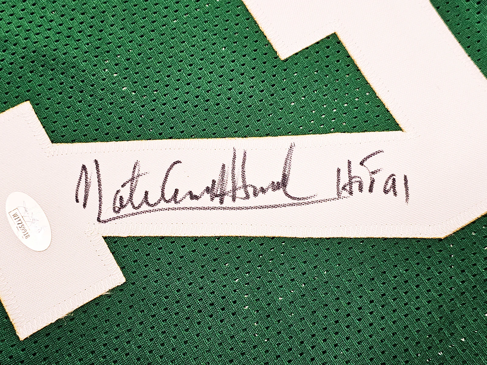 Boston Celtics Nate "Tiny" Archibald Autographed Green Jersey "HOF 91" JSA Stock #215715 - Image 4