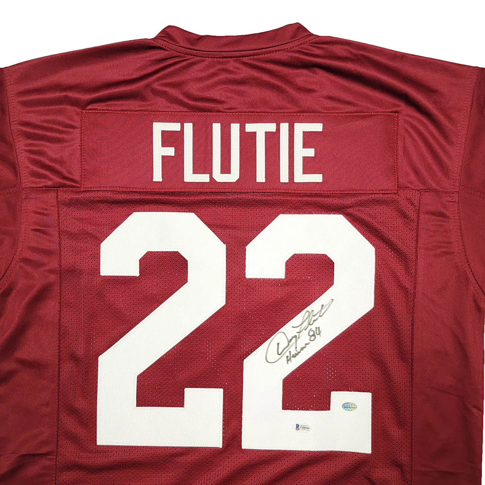 Boston College Eagles Doug Flutie Autographed Red Jersey Beckett BAS Witness Stock #211887 - Image 3