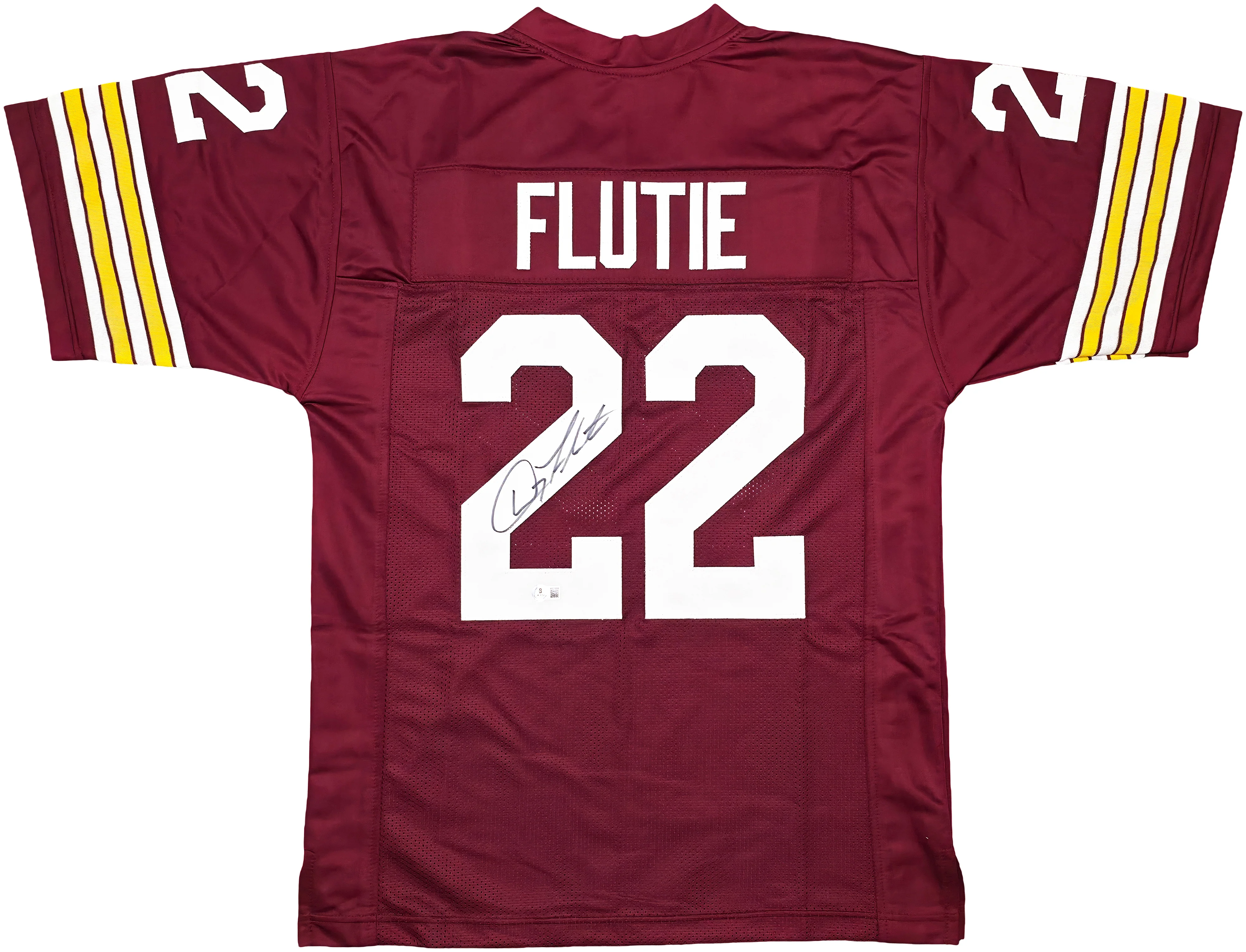 Boston College Eagles Doug Flutie Autographed Red Jersey Beckett BAS Witness Stock #260077