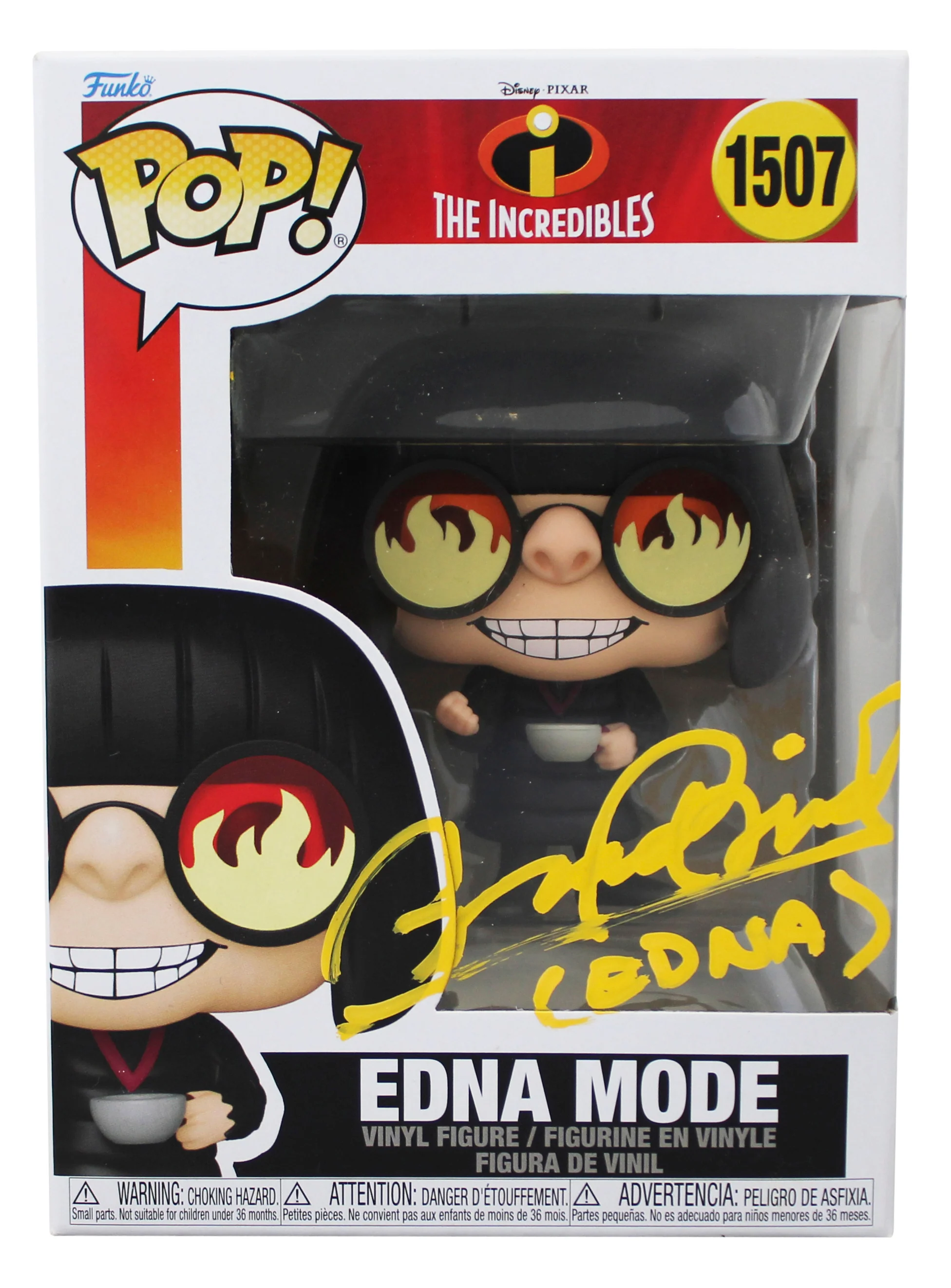Brad Bird The Incredibles "Edna" Signed #1507 Funko Pop Figure JSA #CW80301 - Image 2