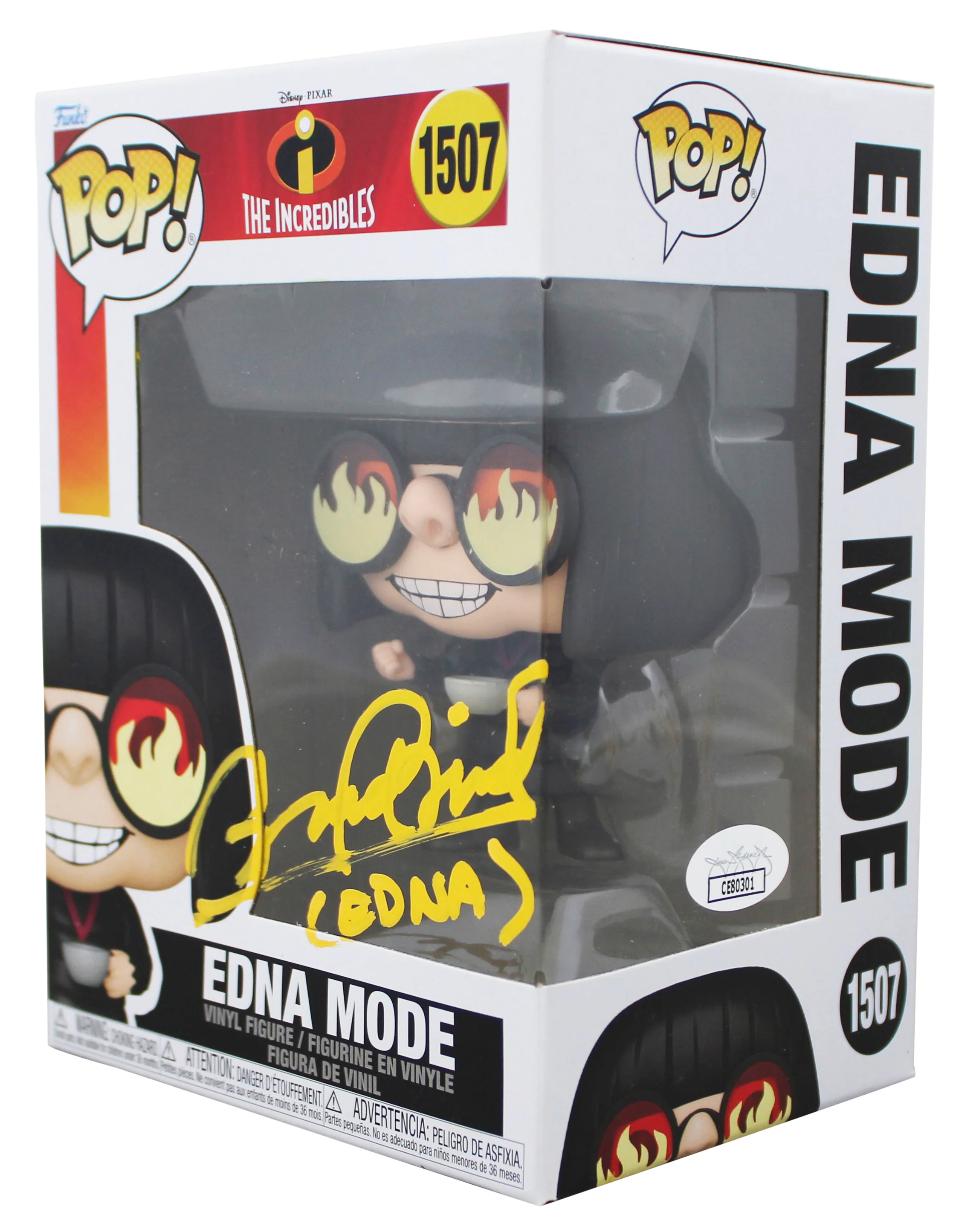 Brad Bird The Incredibles "Edna" Signed #1507 Funko Pop Figure JSA #CW80301 - Image 3