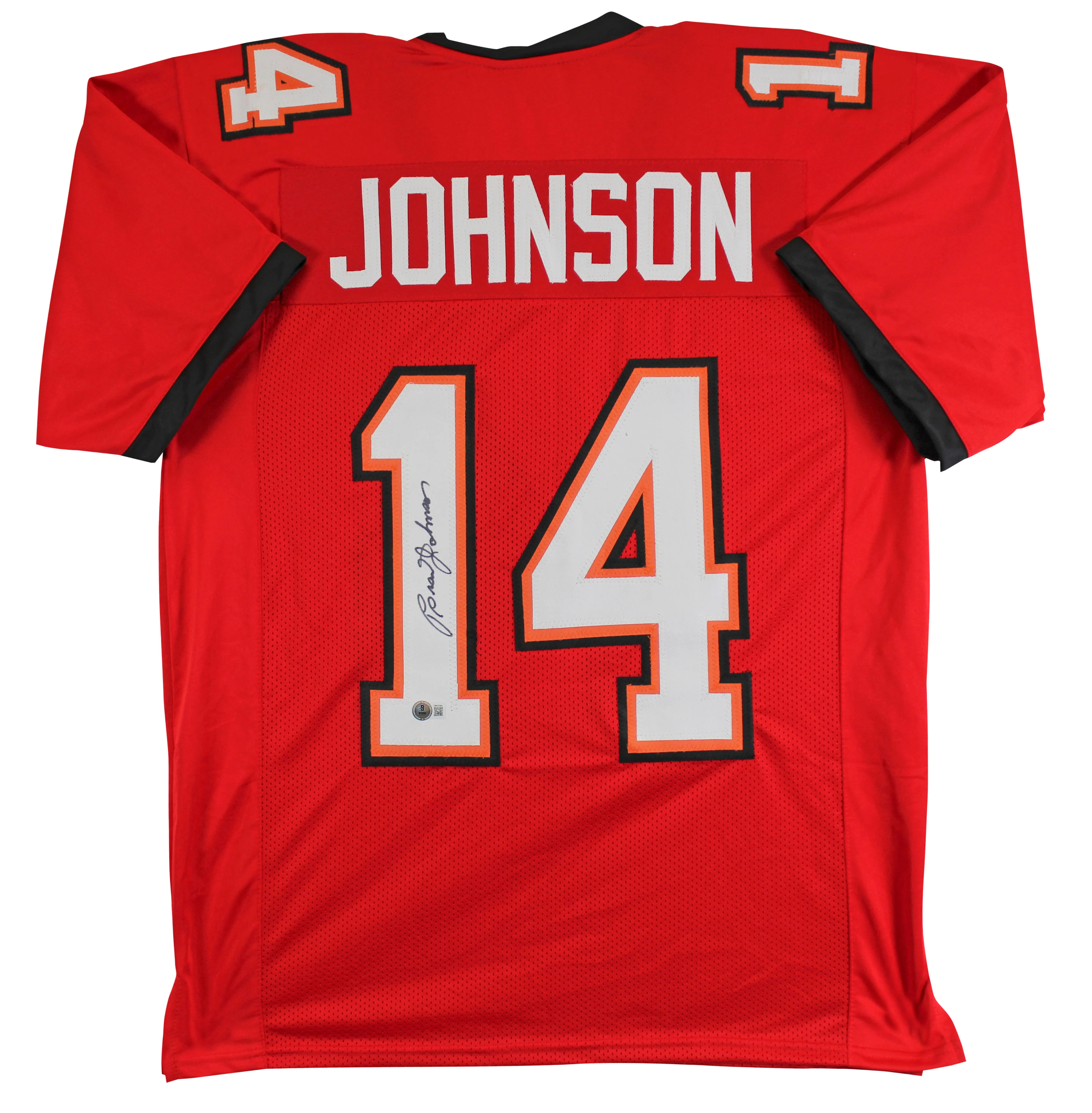 Brad Johnson Authentic Signed Red Pro Style Jersey Autographed BAS Witnessed - Image 2