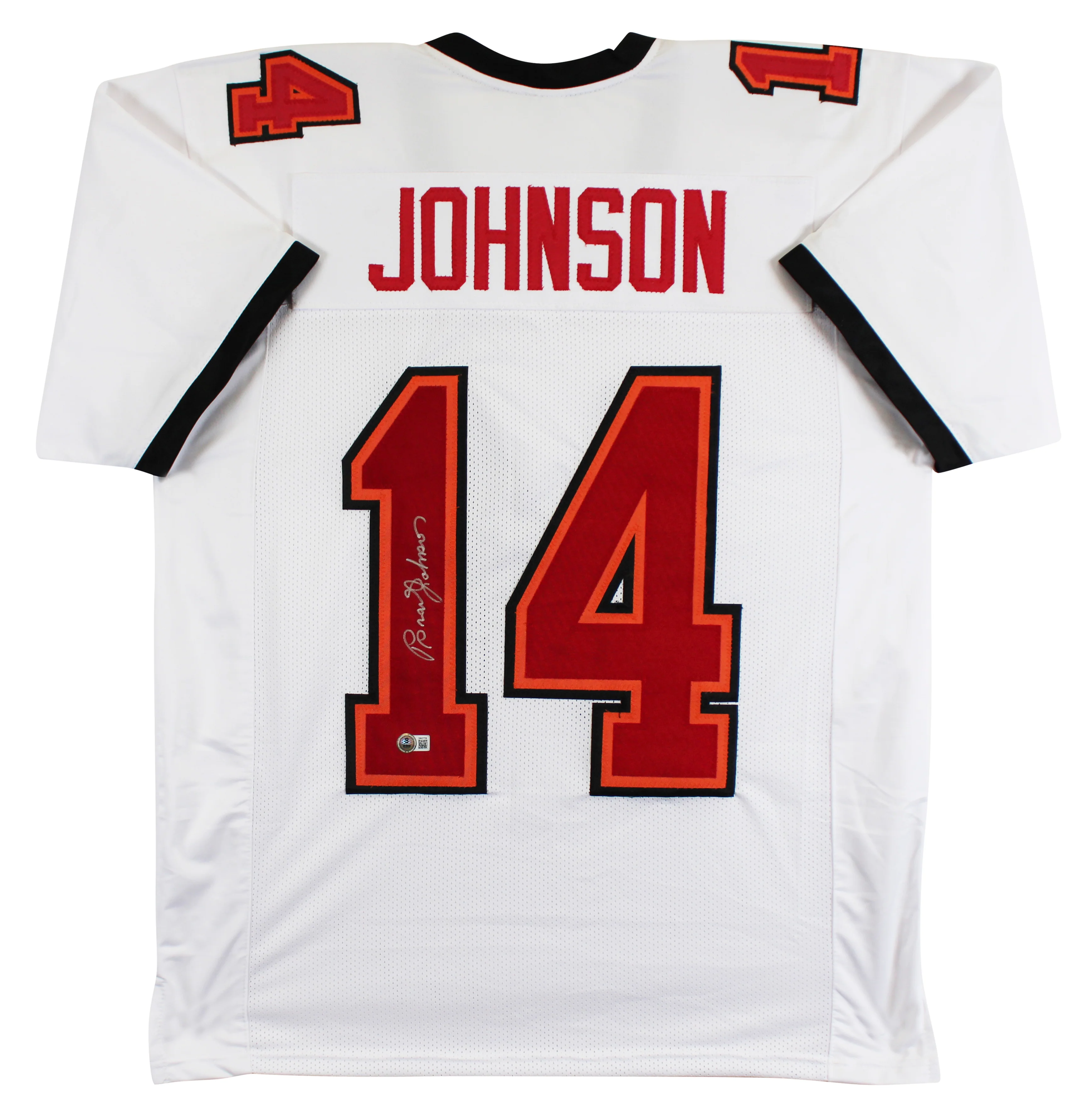 Brad Johnson Authentic Signed White Pro Style Jersey Autographed BAS Witnessed - Image 2