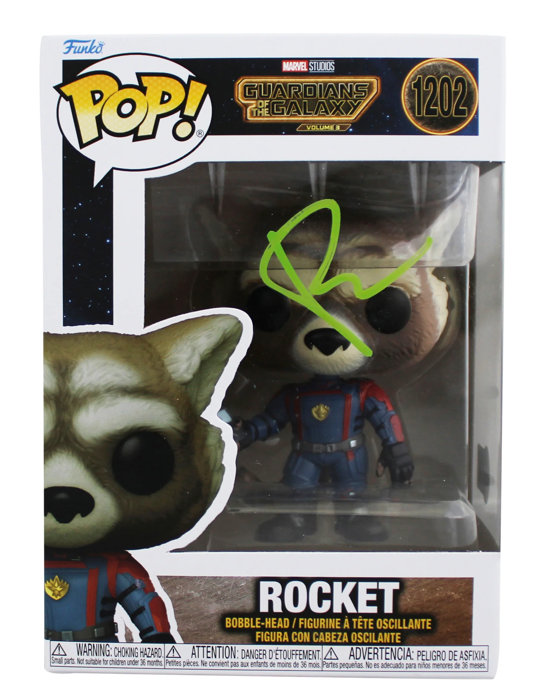 Bradley Cooper Guardians of the Galaxy Signed #1202 Funko Pop Vinyl Figure BAS 1