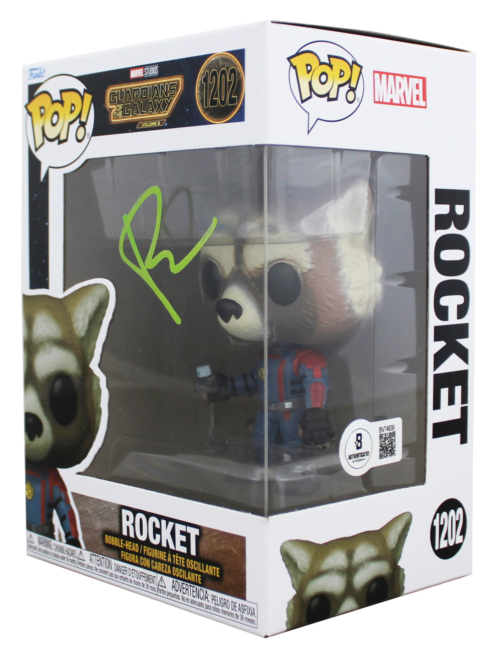 Bradley Cooper Guardians of the Galaxy Signed #1202 Funko Pop Vinyl Figure BAS 1 - Image 3