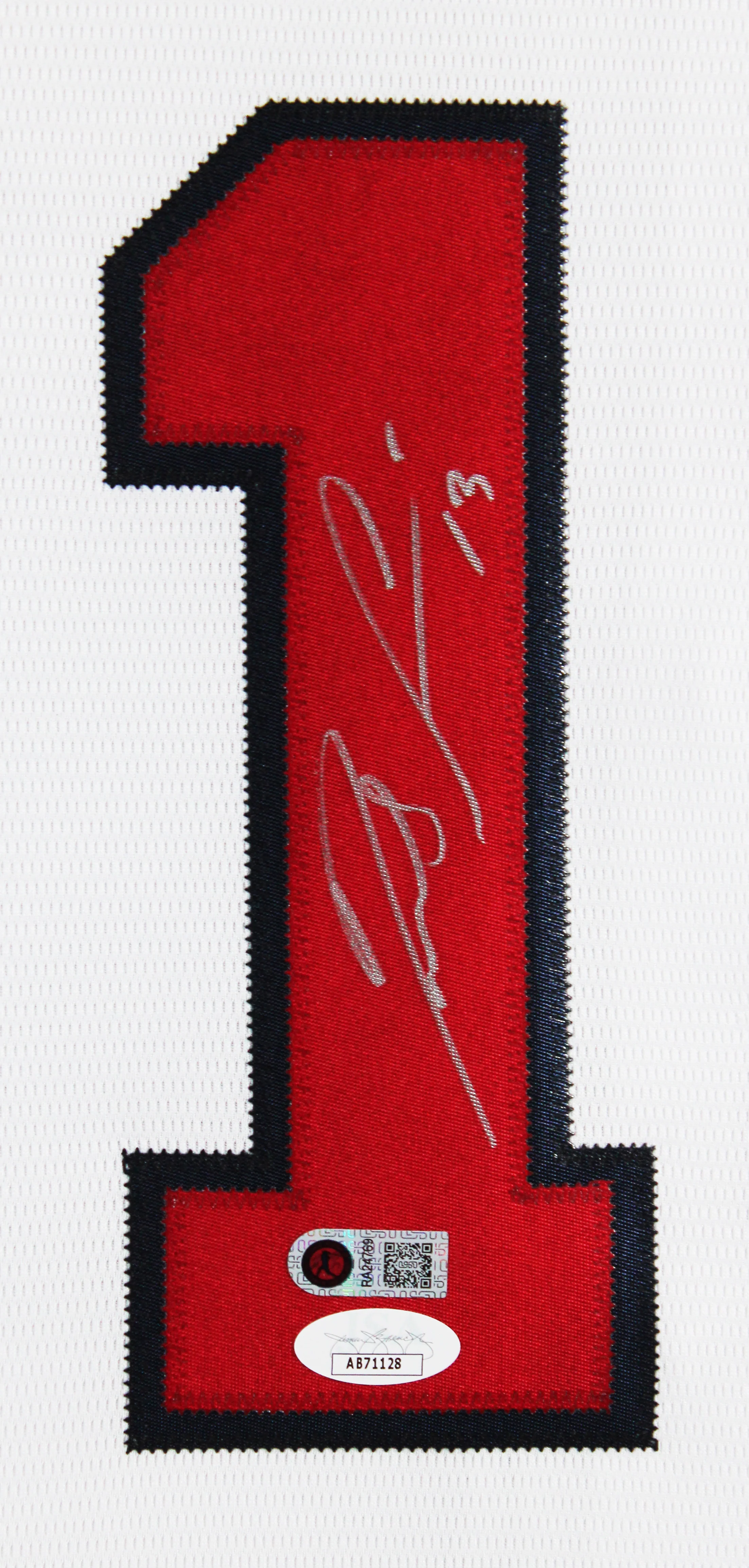 Braves Ronald Acuna Jr. Signed White Majestic Framed Jersey JSA 7 - Image 3