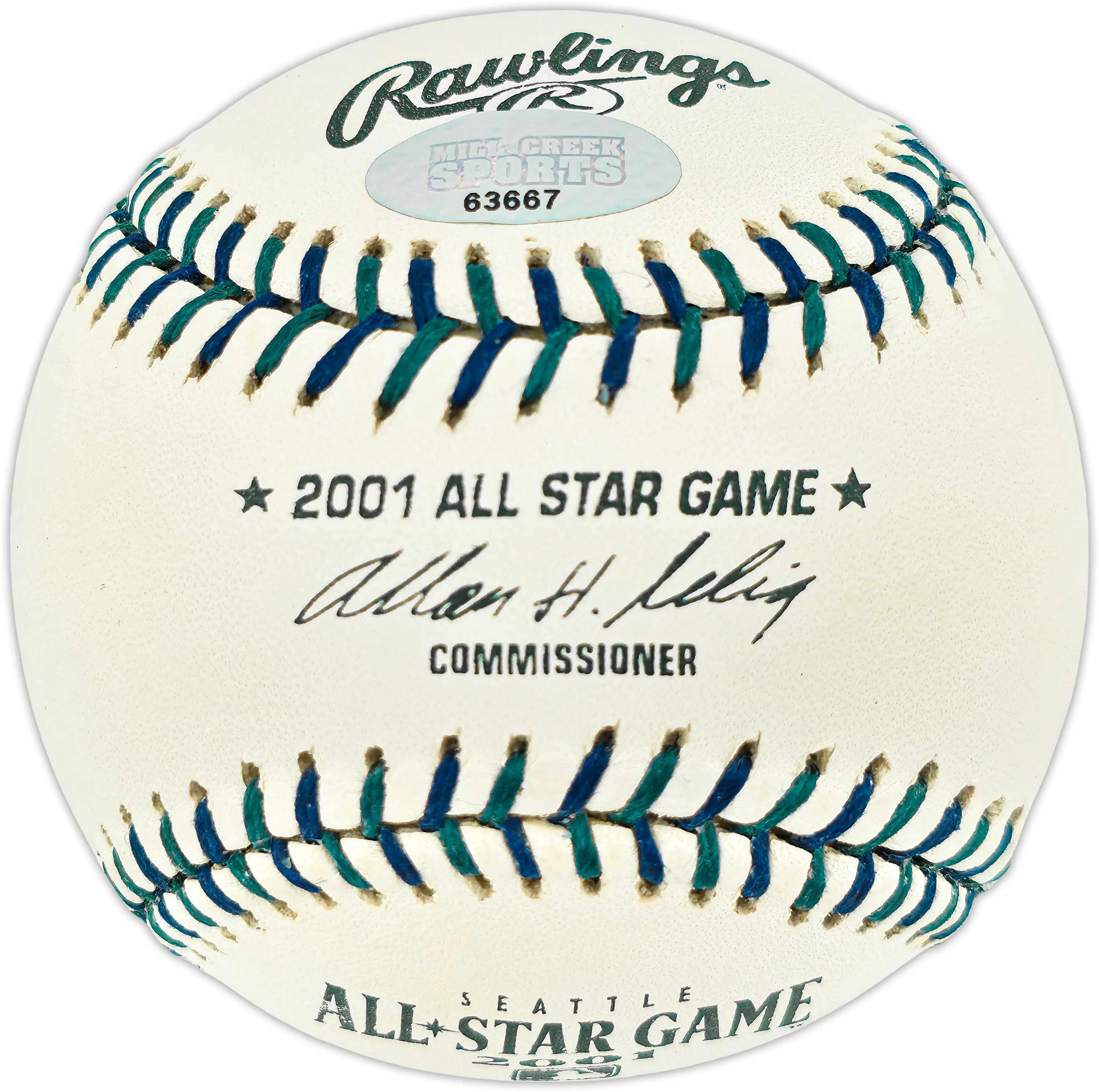 Bret Boone Autographed Official 2001 All Star Game Logo Baseball Seattle Mariners MCS Holo #63667 - Image 2