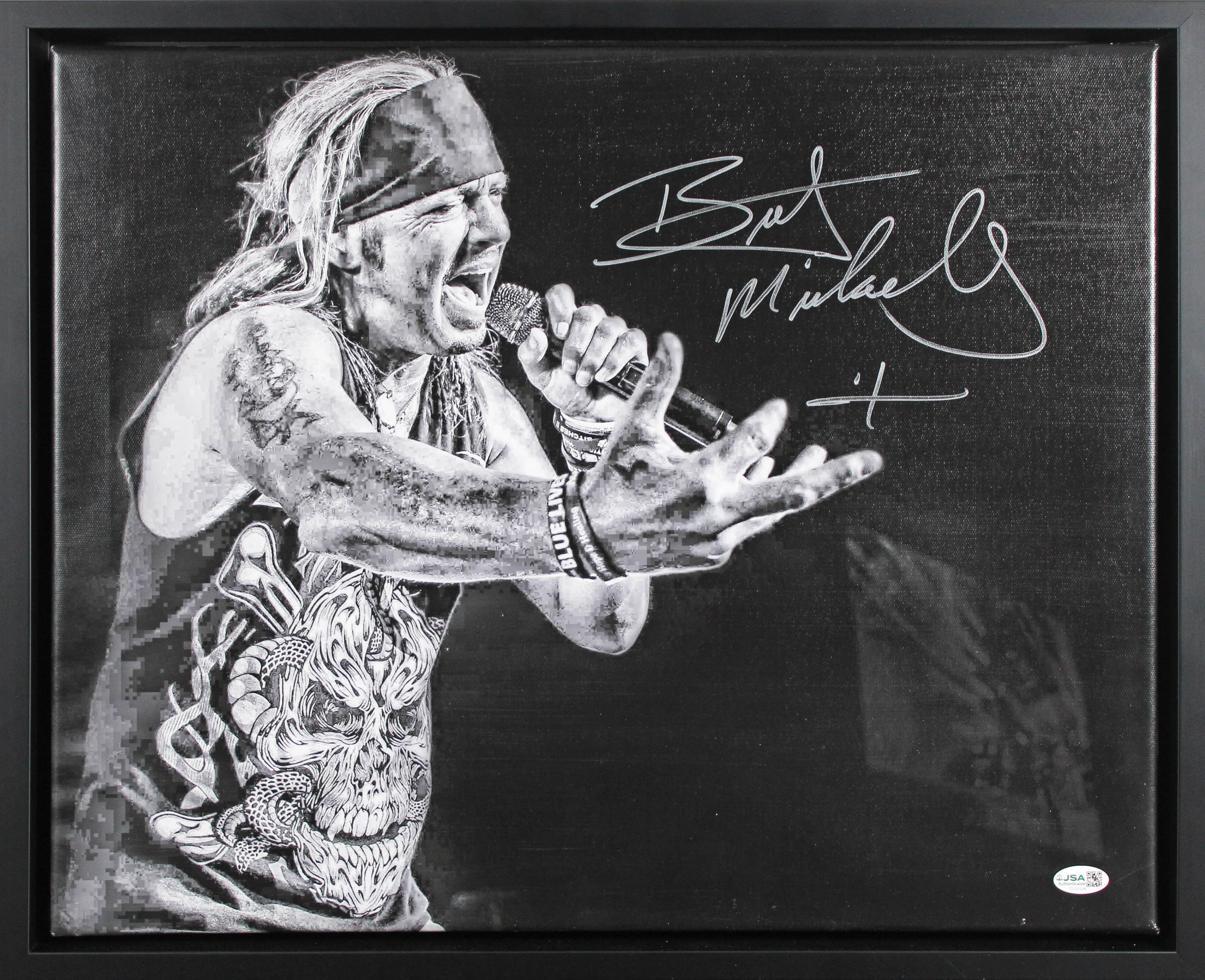 Bret Michaels Poison Authentic Signed & Framed 16x20 Canvas JSA #CL51526 - Image 2
