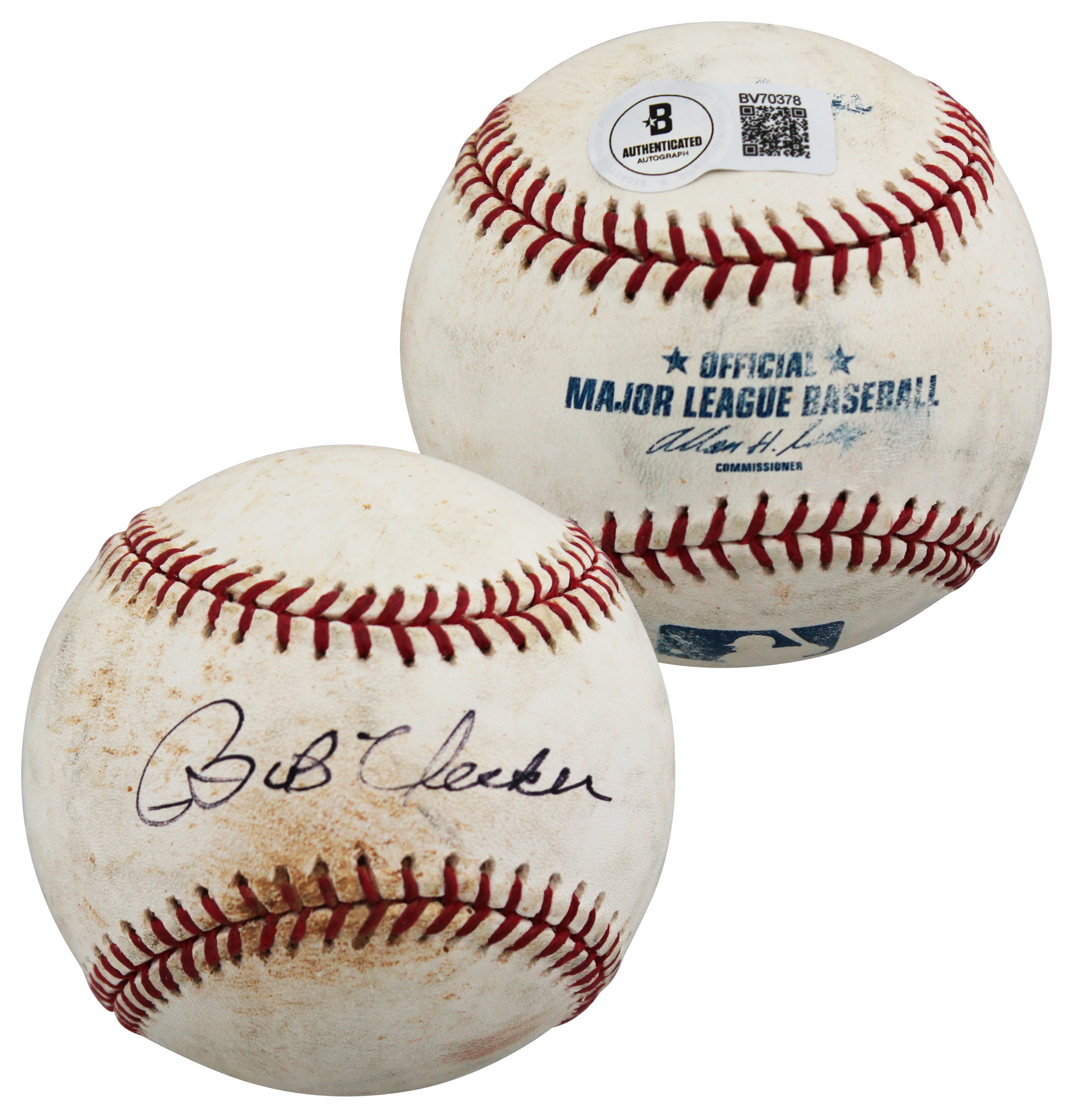 Brewers Bob Uecker Authentic Signed Game Used Sellig OML Baseball BAS #BV70378 - Image 2