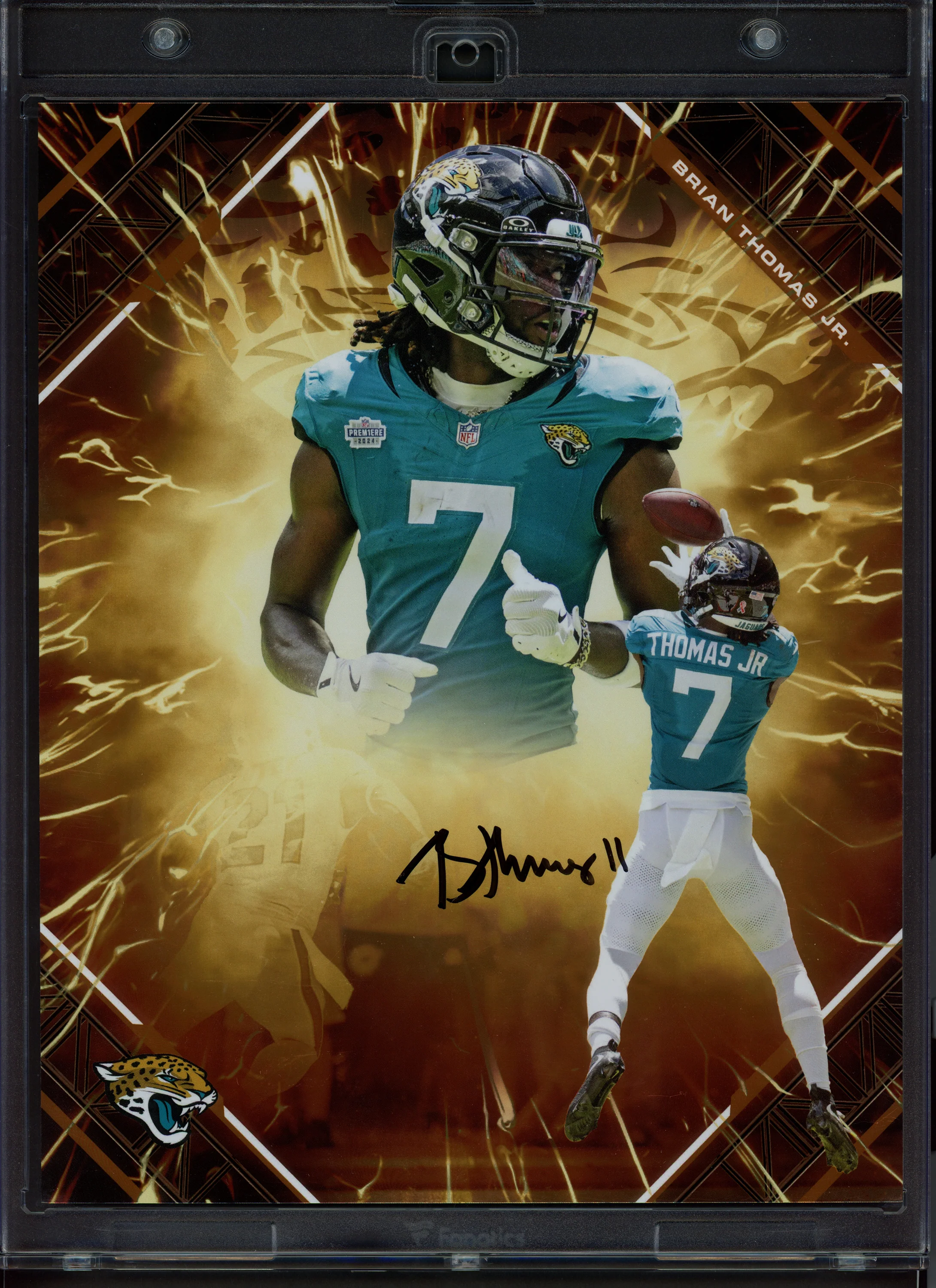 Brian Thomas Jr. Autographed 2025 Under Wraps NFL Emanate Orange Card Jacksonville Jaguars #6/25 Fanatics Holo #BB14104356