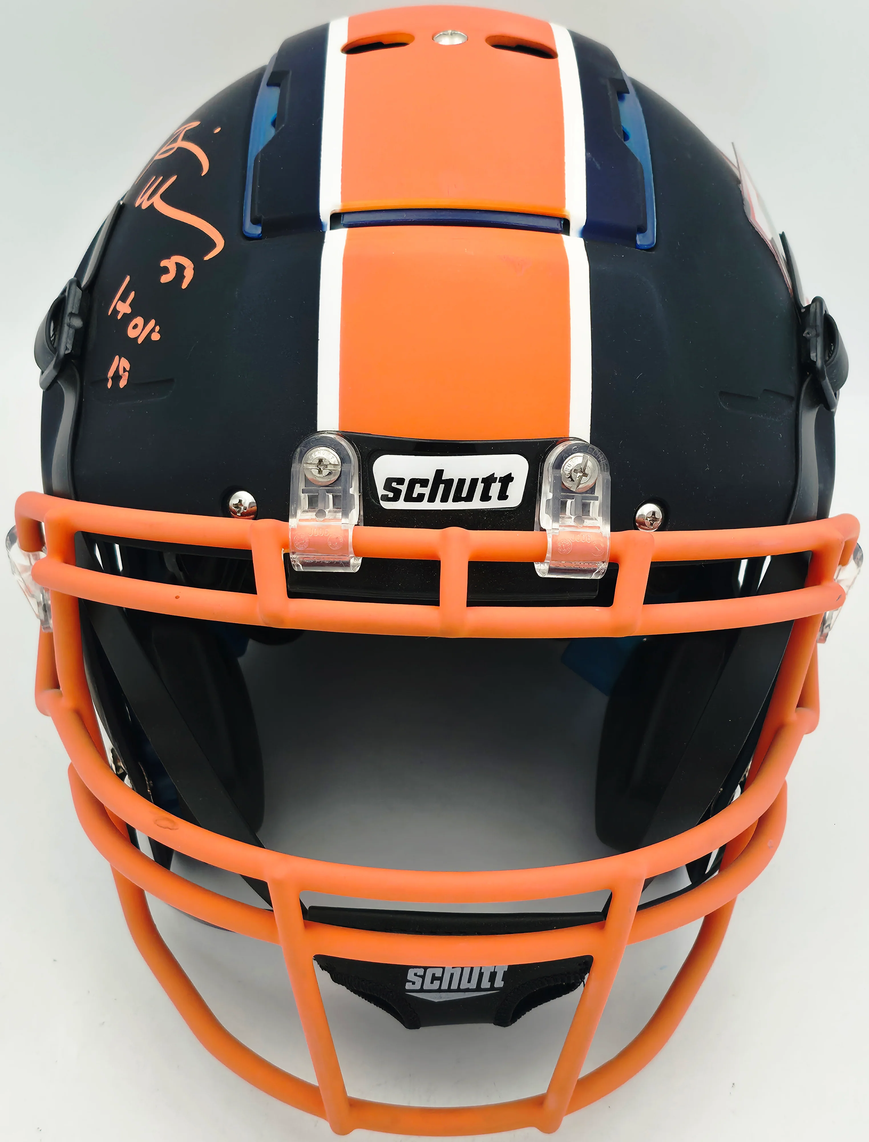 Brian Urlacher Autographed Black & Orange SpeedFlex Authentic Schutt Full Size Helmet Chicago Bears "Bear Down Chicago, #1/1" Beckett BAS Witness #4W469043 - Image 4
