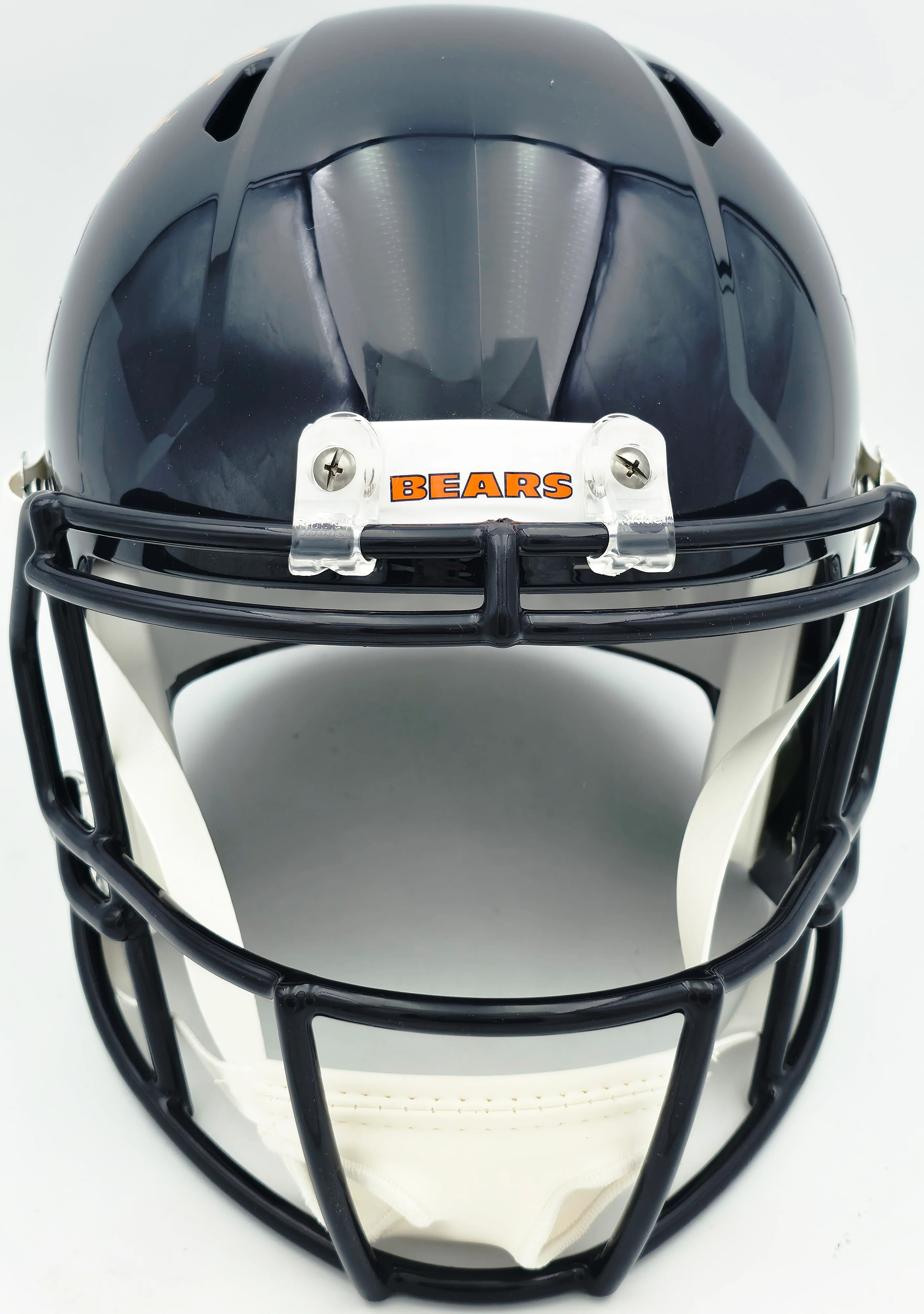 Brian Urlacher Autographed Chicago Bears Blue Full Size Speed Replica Helmet (In Orange) "HOF 18" Beckett BAS Witness Stock #261932 - Image 4