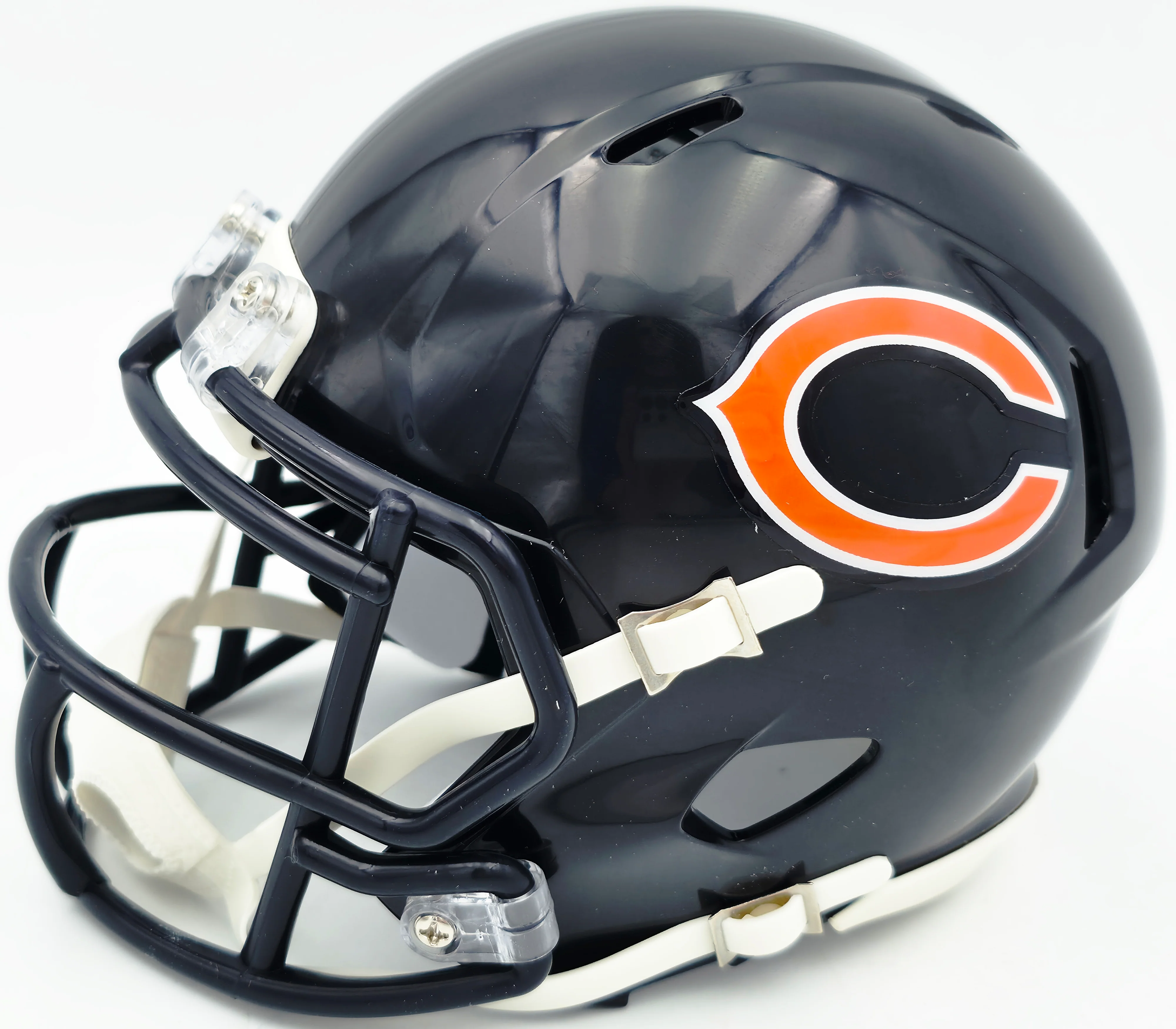 Brian Urlacher Autographed Chicago Bears Blue Speed Mini Helmet (In White) "HOF 18" Beckett BAS Witness Stock #261924 - Image 3