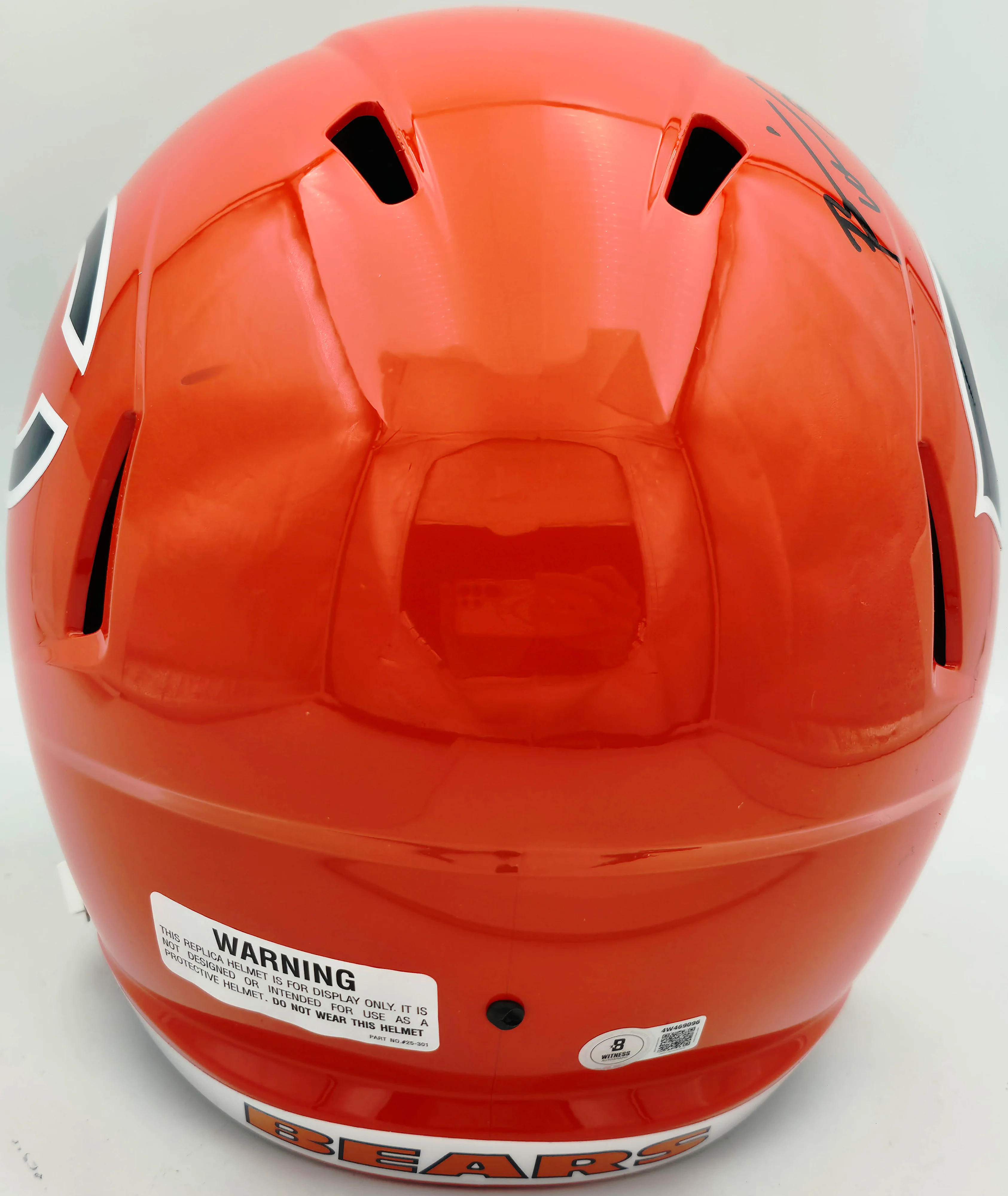 Brian Urlacher Autographed Chicago Bears Orange Full Size Speed Replica Helmet "HOF 18" Beckett BAS Witness Stock #261934 - Image 5