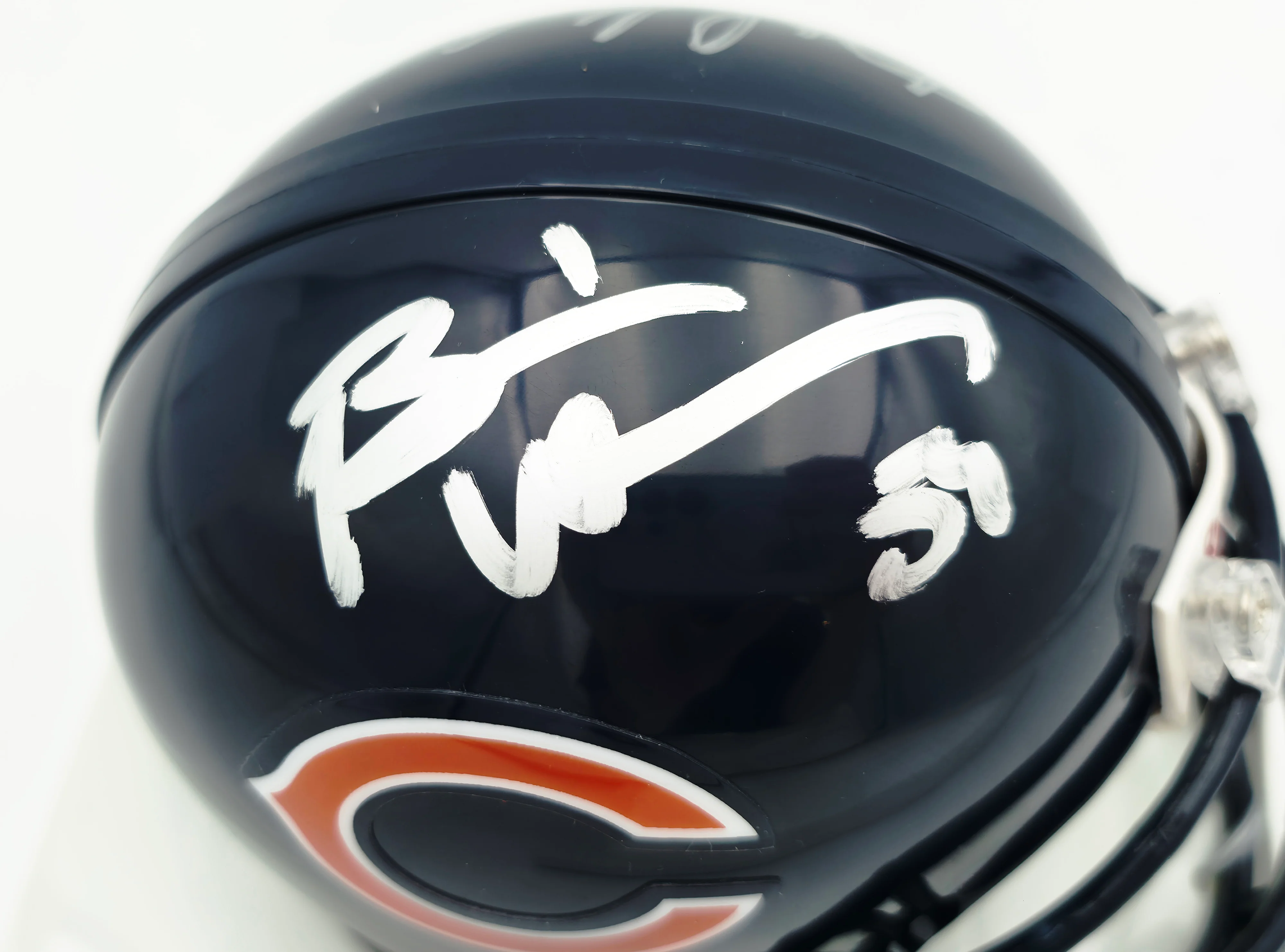 Brian Urlacher & Dan Hampton Autographed Chicago Bears Blue Mini Helmet Beckett BAS Witness Stock #261929 - Image 3