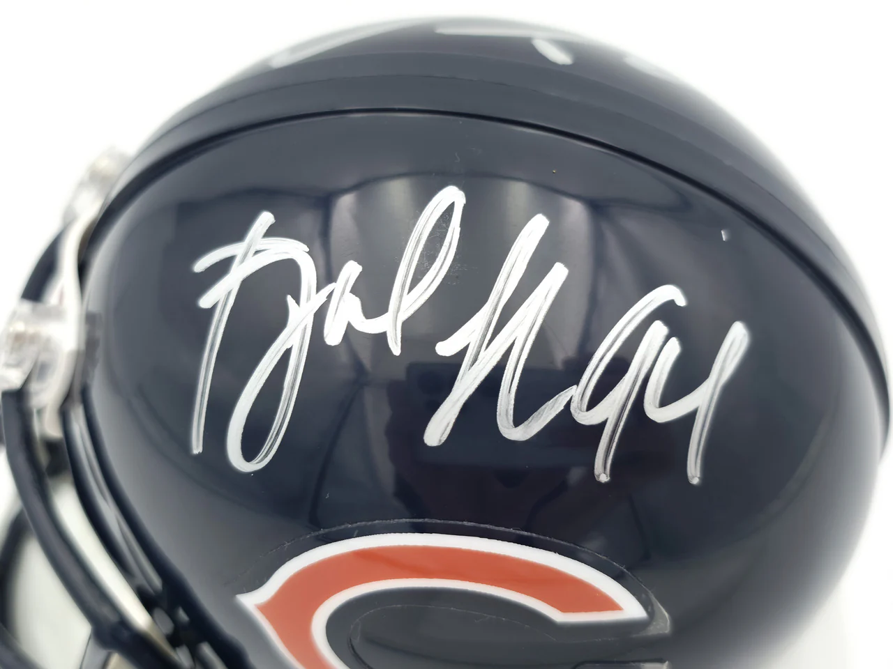 Brian Urlacher & Dan Hampton Autographed Chicago Bears Blue Mini Helmet Beckett BAS Witness Stock #261929 - Image 4