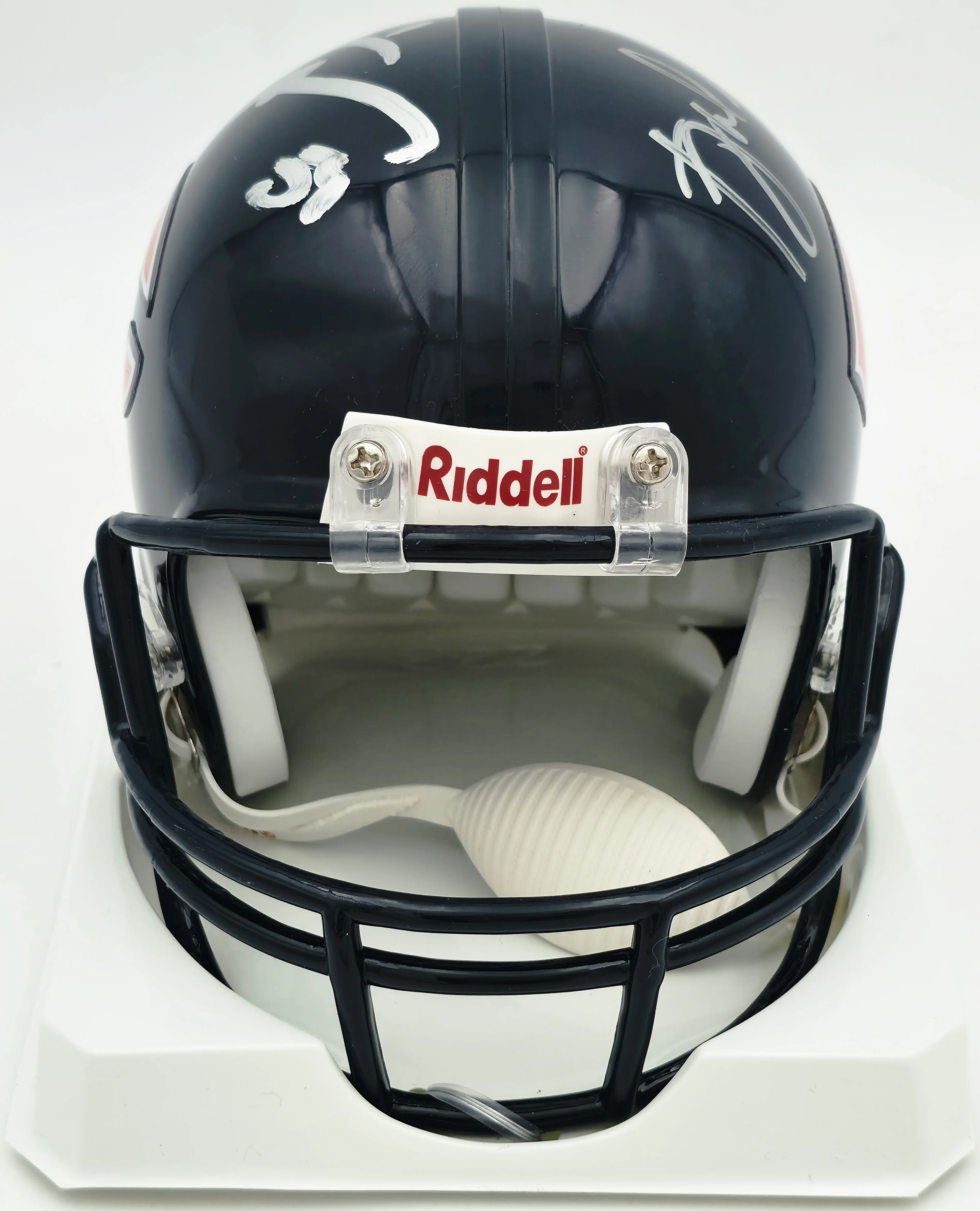 Brian Urlacher & Dan Hampton Autographed Chicago Bears Blue Mini Helmet Beckett BAS Witness Stock #261929 - Image 5
