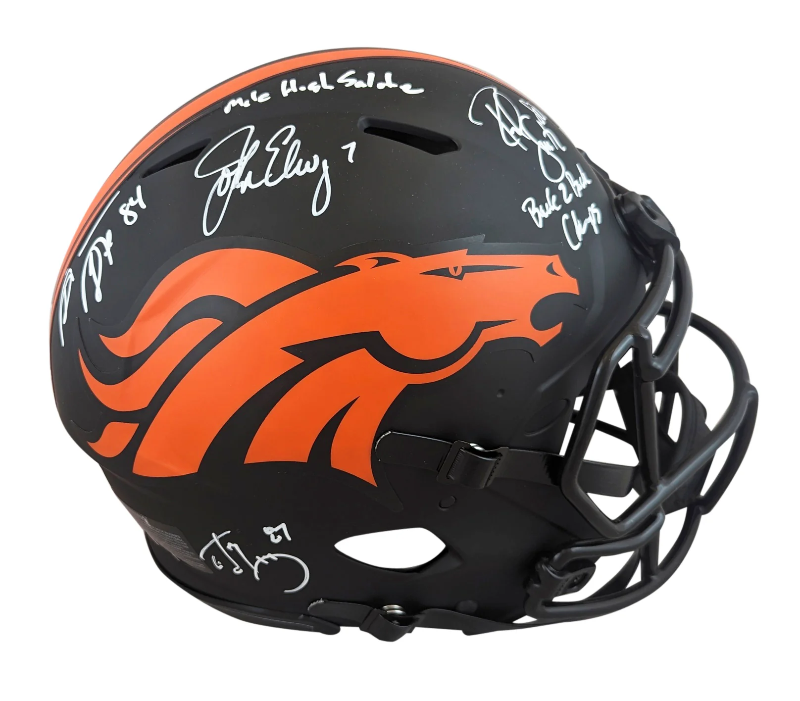 Broncos (4) Elway, Sharpe +2 Signed Eclipse F/S Speed Proline Helmet W/ Case BAS - Image 3
