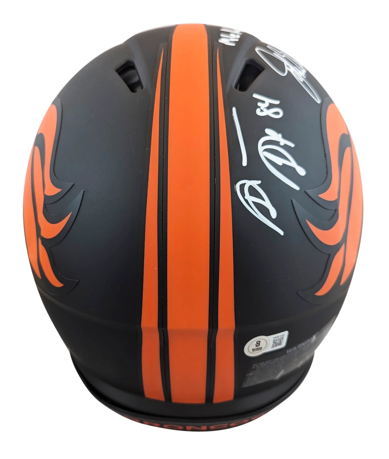 Broncos (4) Elway, Sharpe +2 Signed Eclipse F/S Speed Proline Helmet W/ Case BAS - Image 4