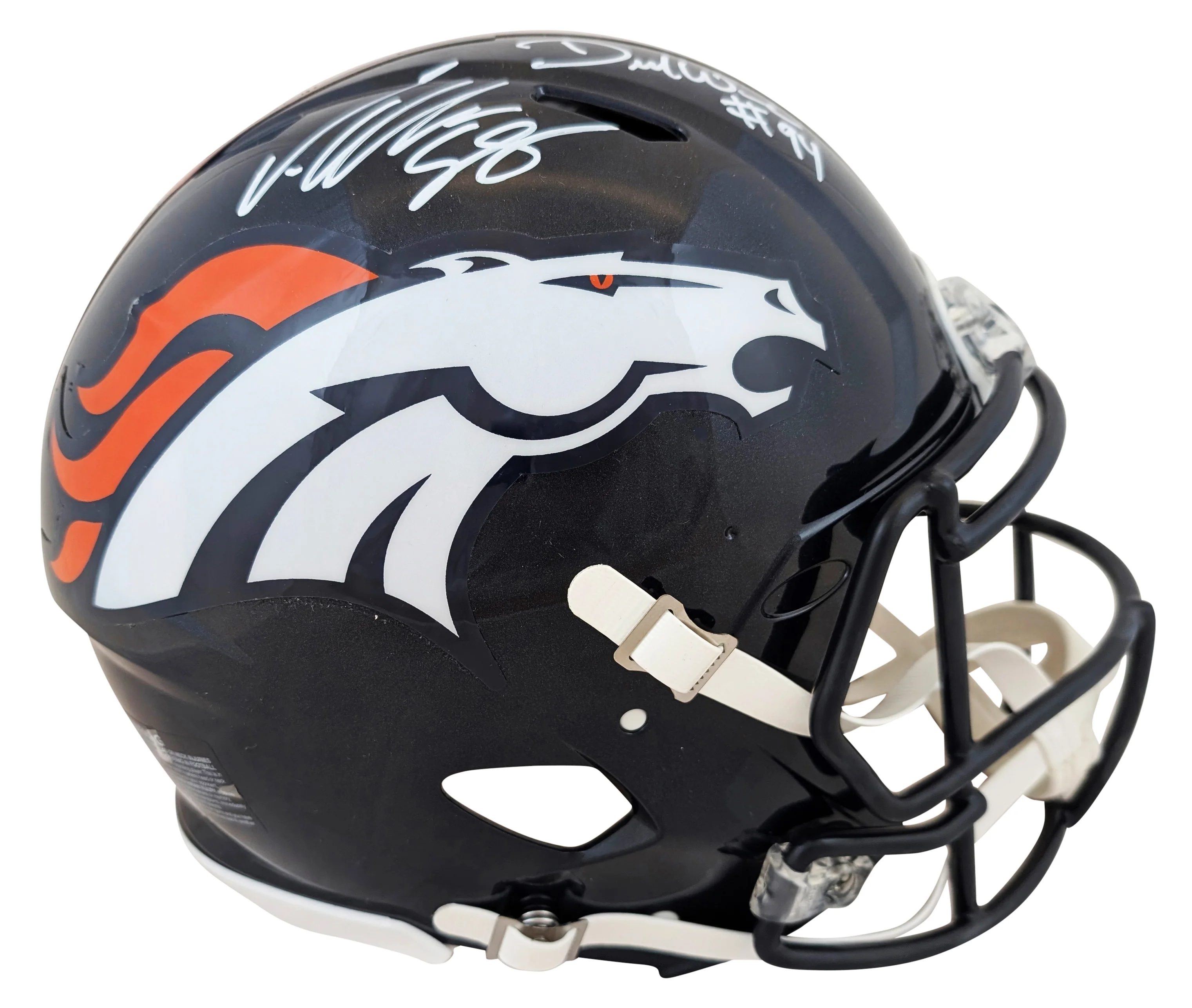 Broncos DeMarcus Ware & Von Miller Signed F/S Speed Proline Helmet W/ Case BAS W - Image 3
