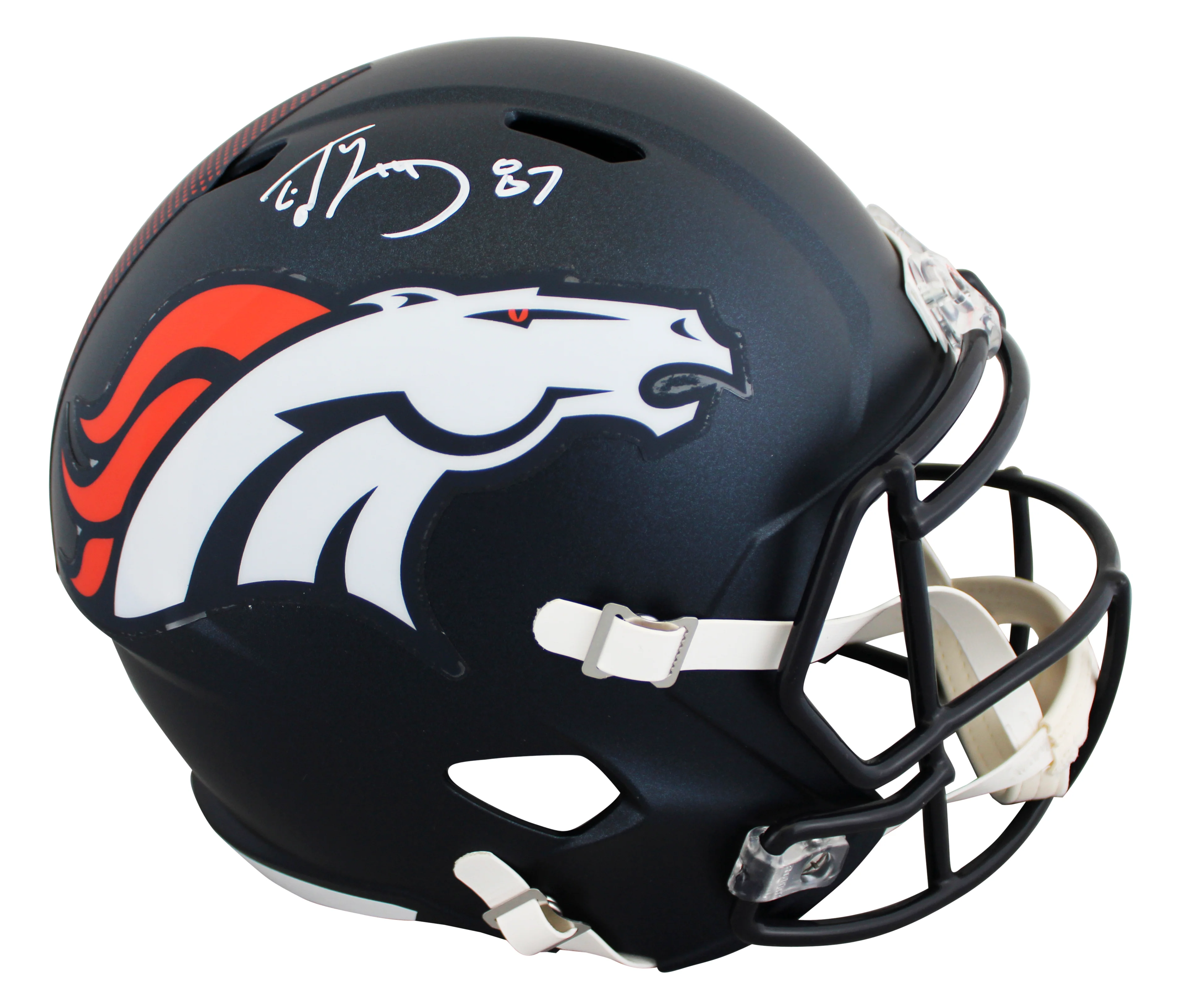 Broncos Ed McCaffrey Authentic Signed Full Size Speed Rep Helmet BAS Witnessed 2 - Image 2