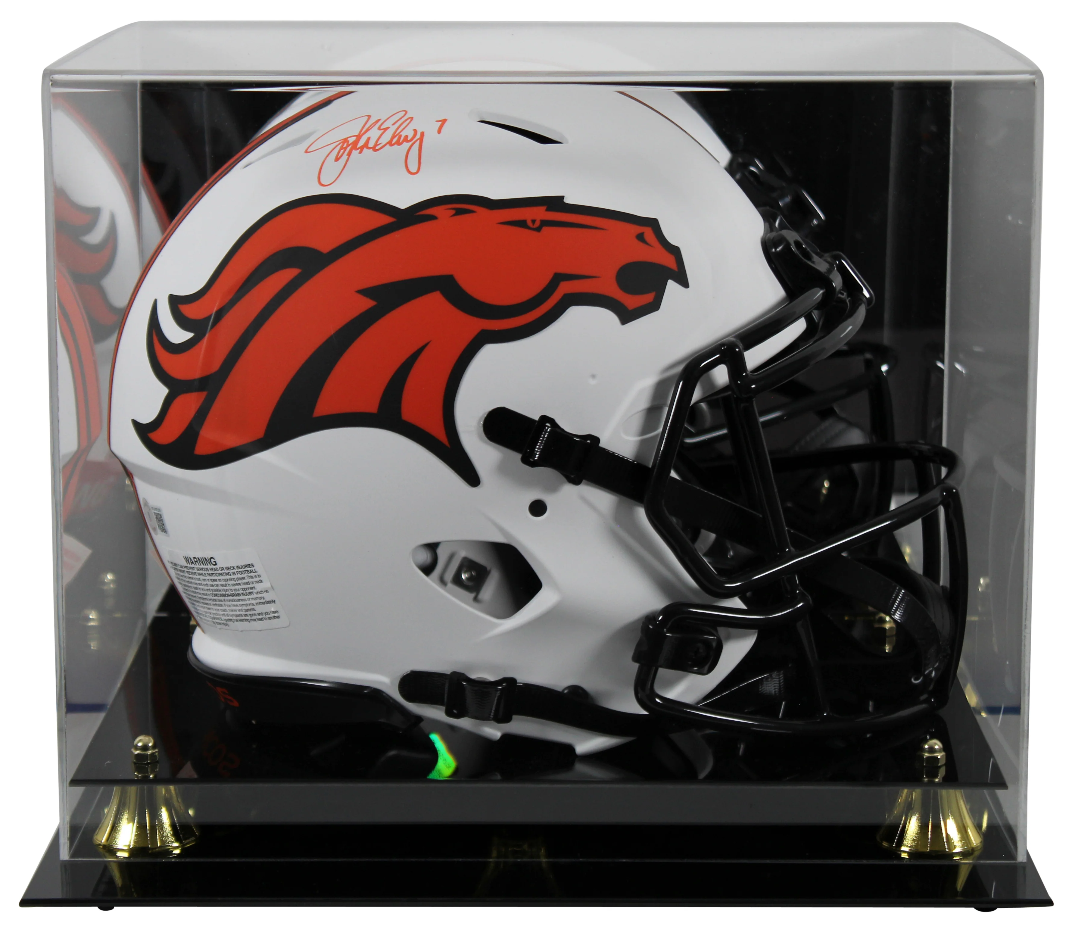 Broncos John Elway Signed Lunar Full Size Speed Proline Helmet w/ Case BAS Wit - Image 2