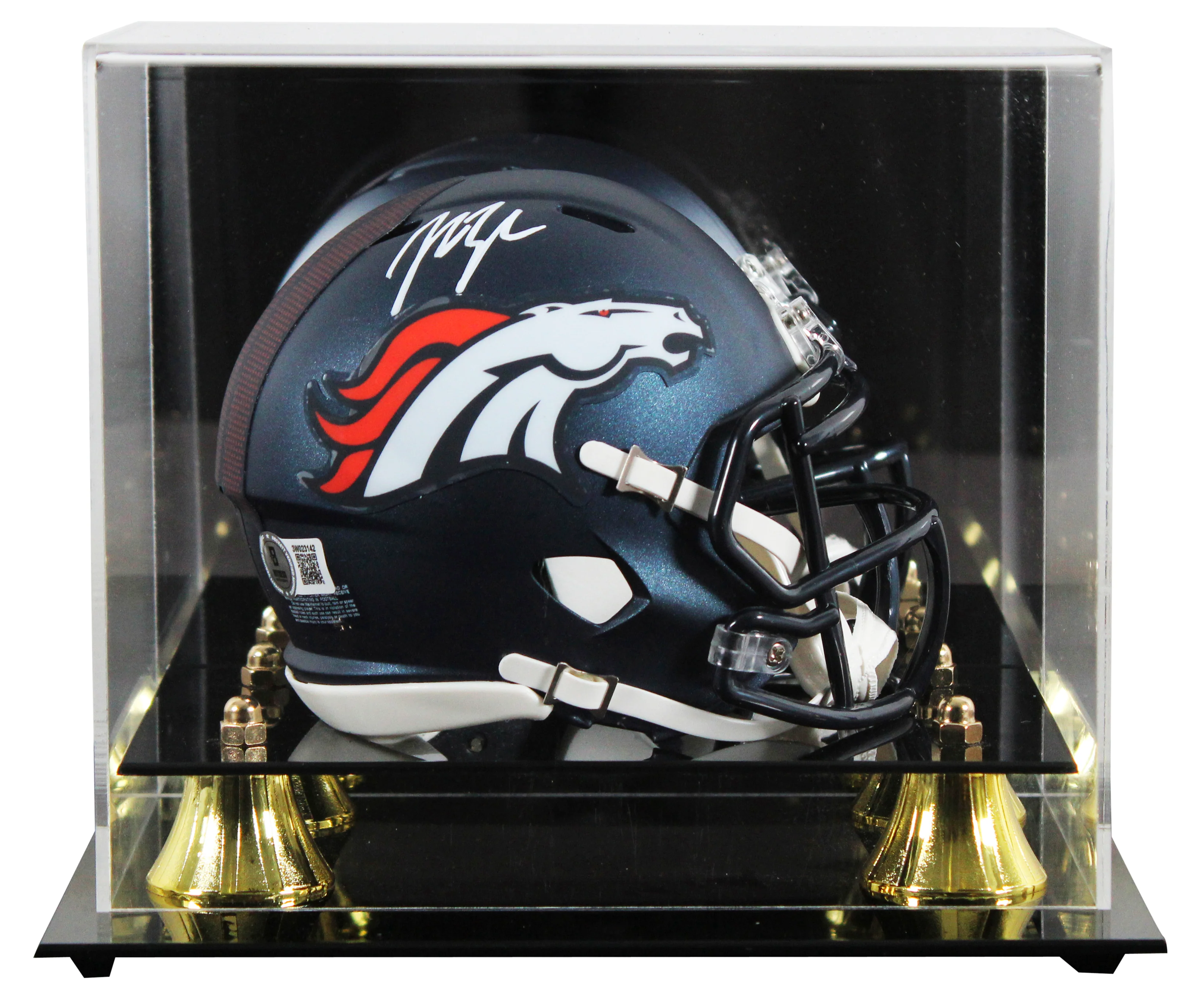 Broncos John Lynch Authentic Signed 2024 Speed Mini Helmet W/ Case BAS Witnessed - Image 2